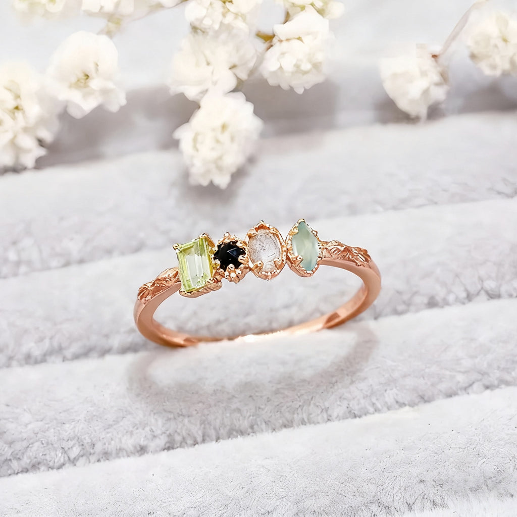Milgrain Birthstone Ring