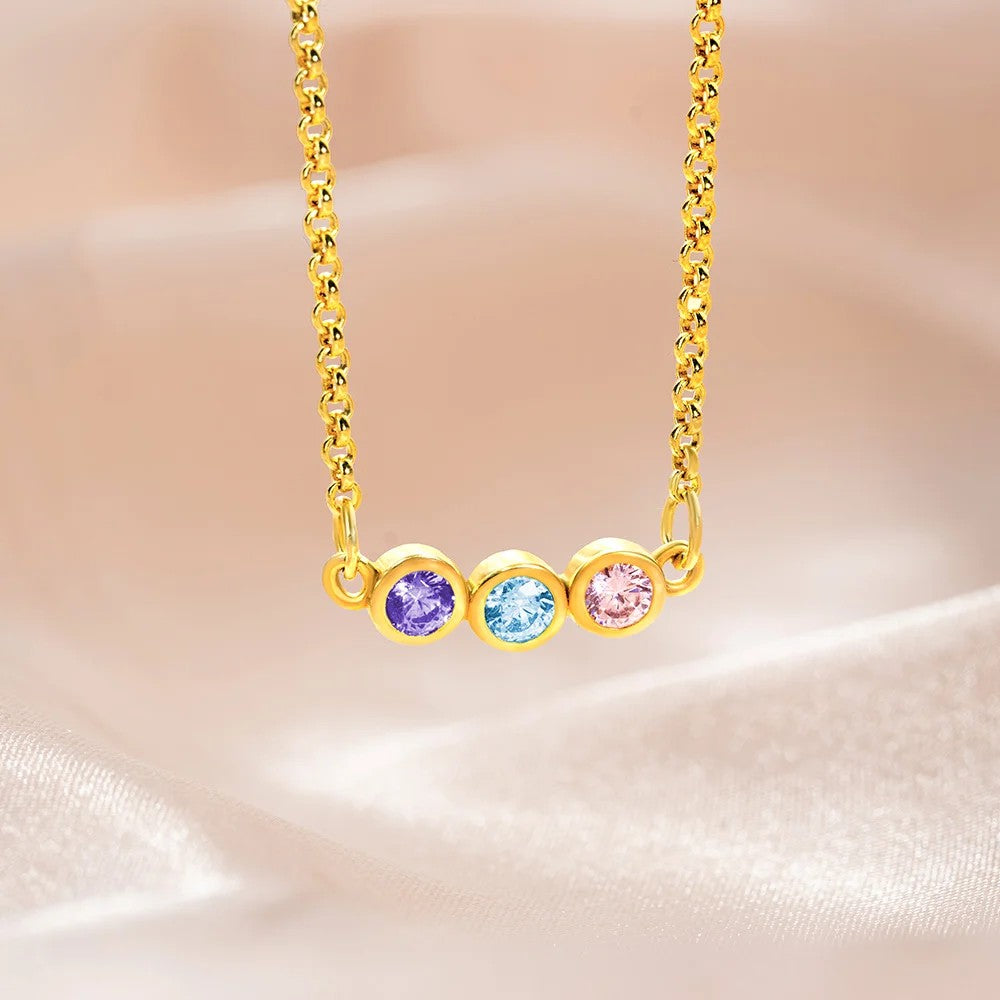 Circular Gem Birthstone Necklace
