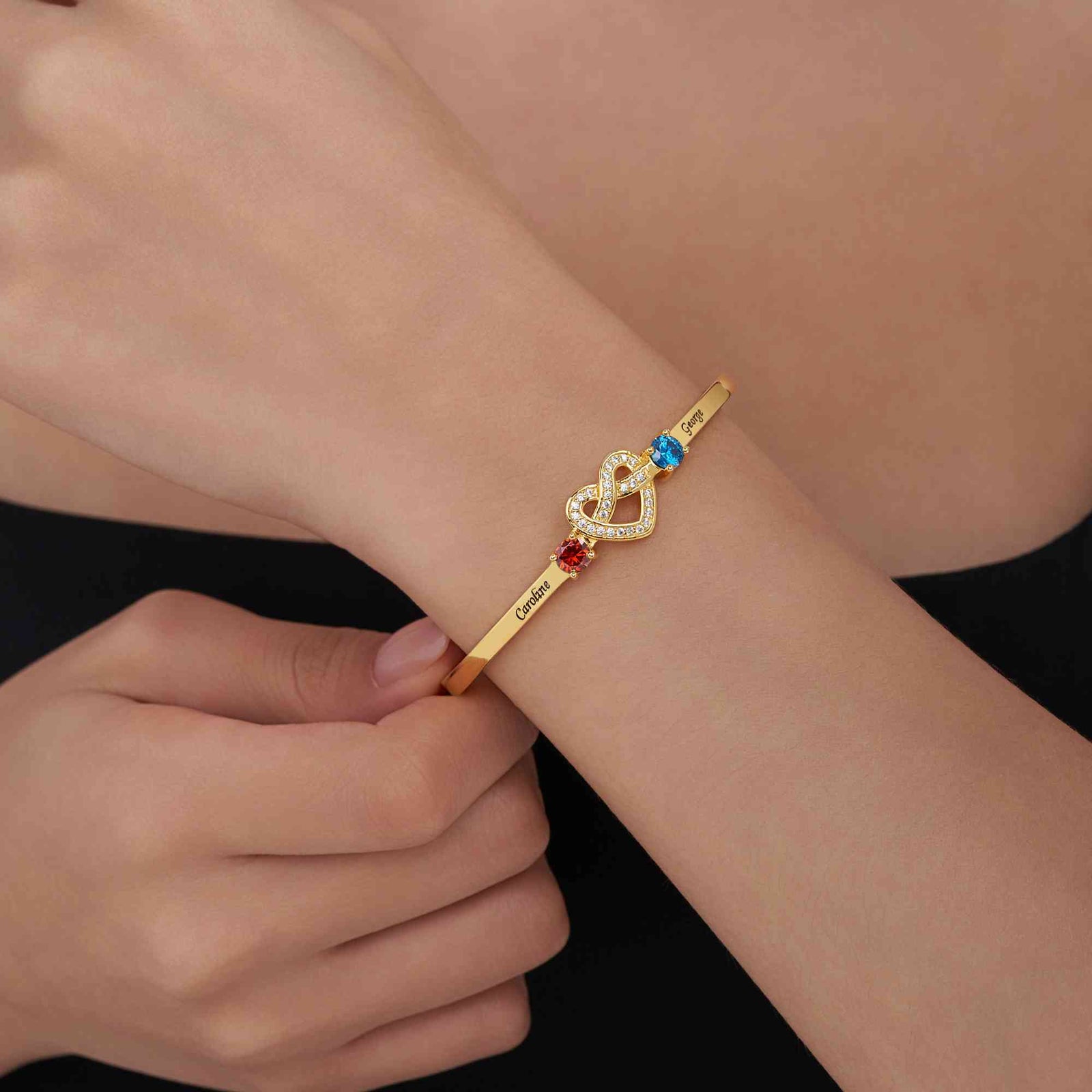 Love Knot Bangle with Birthstones