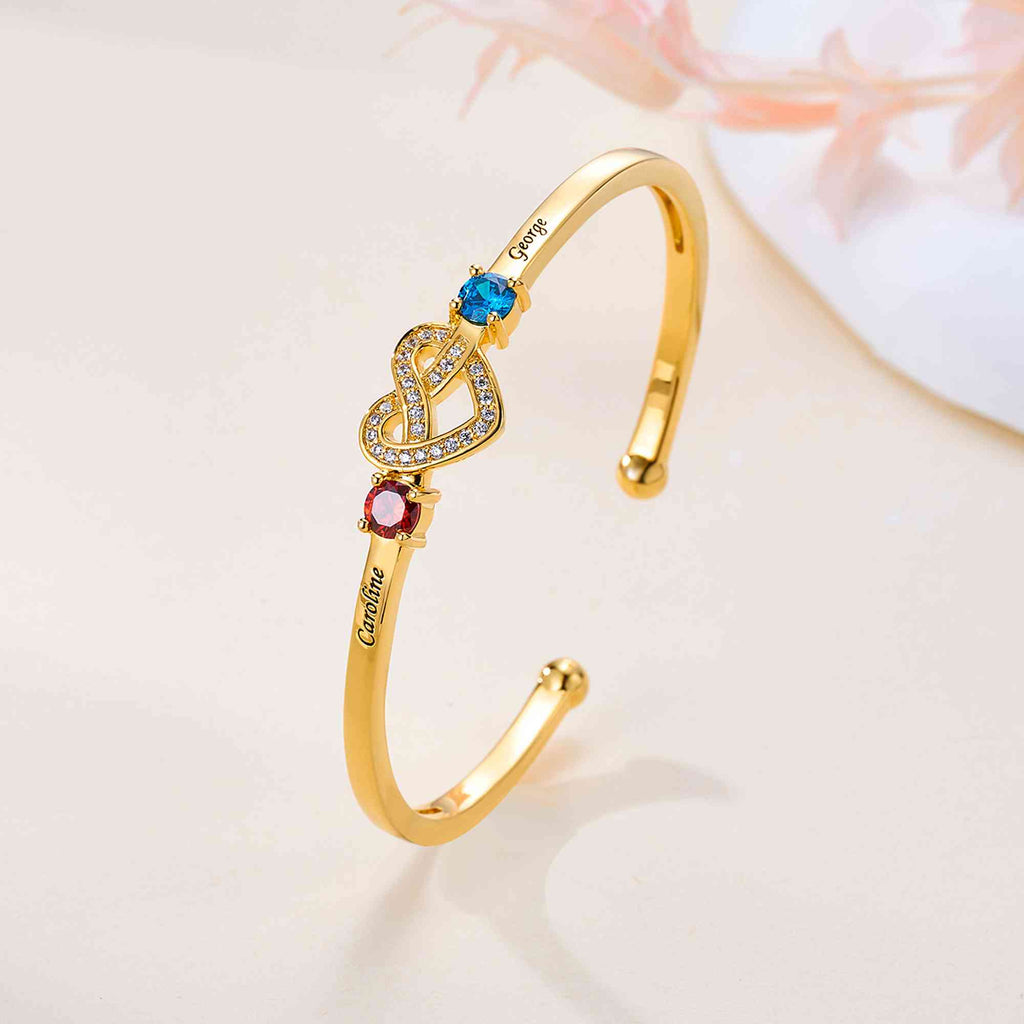 Love Knot Bangle with Birthstones