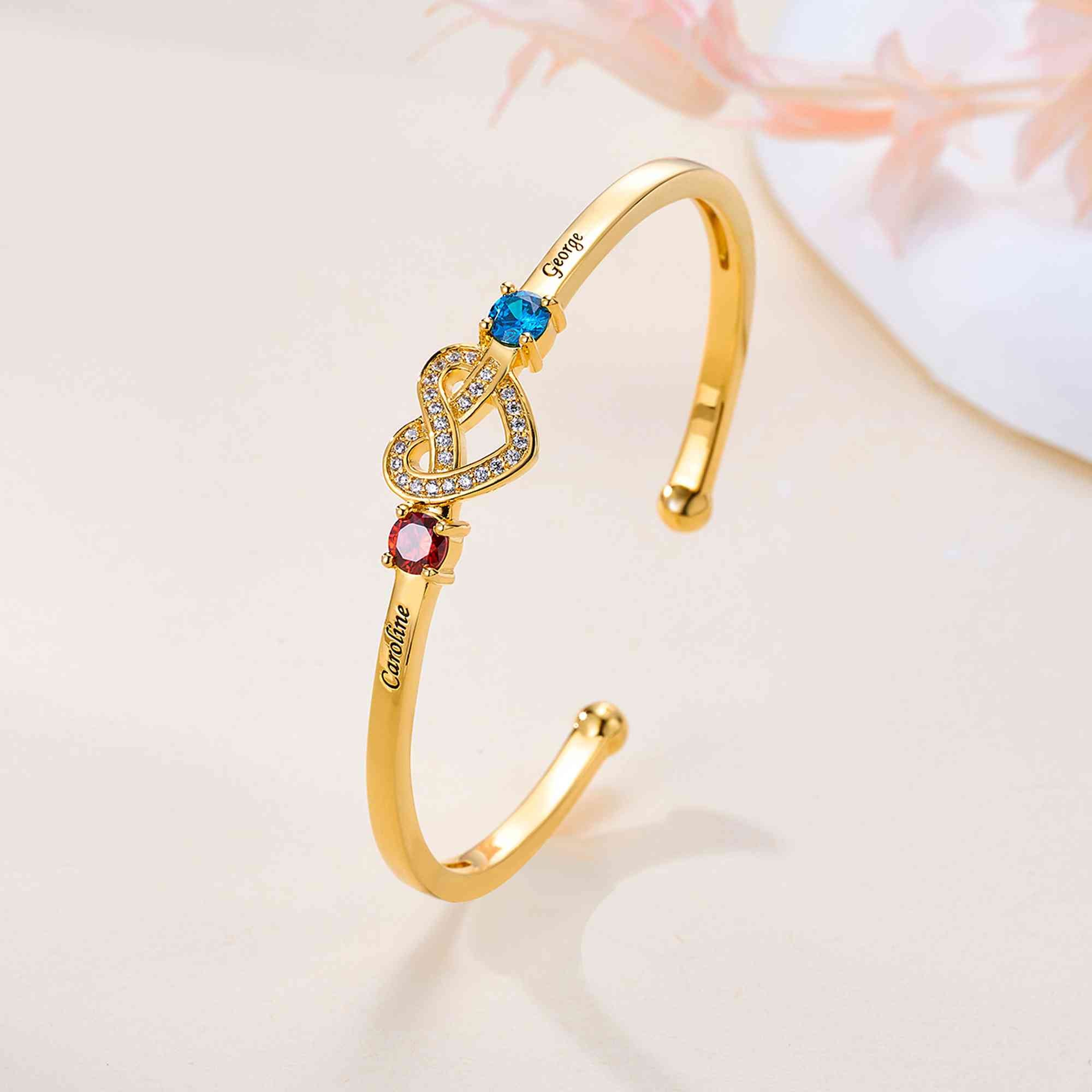 Love Knot Bangle with Birthstones