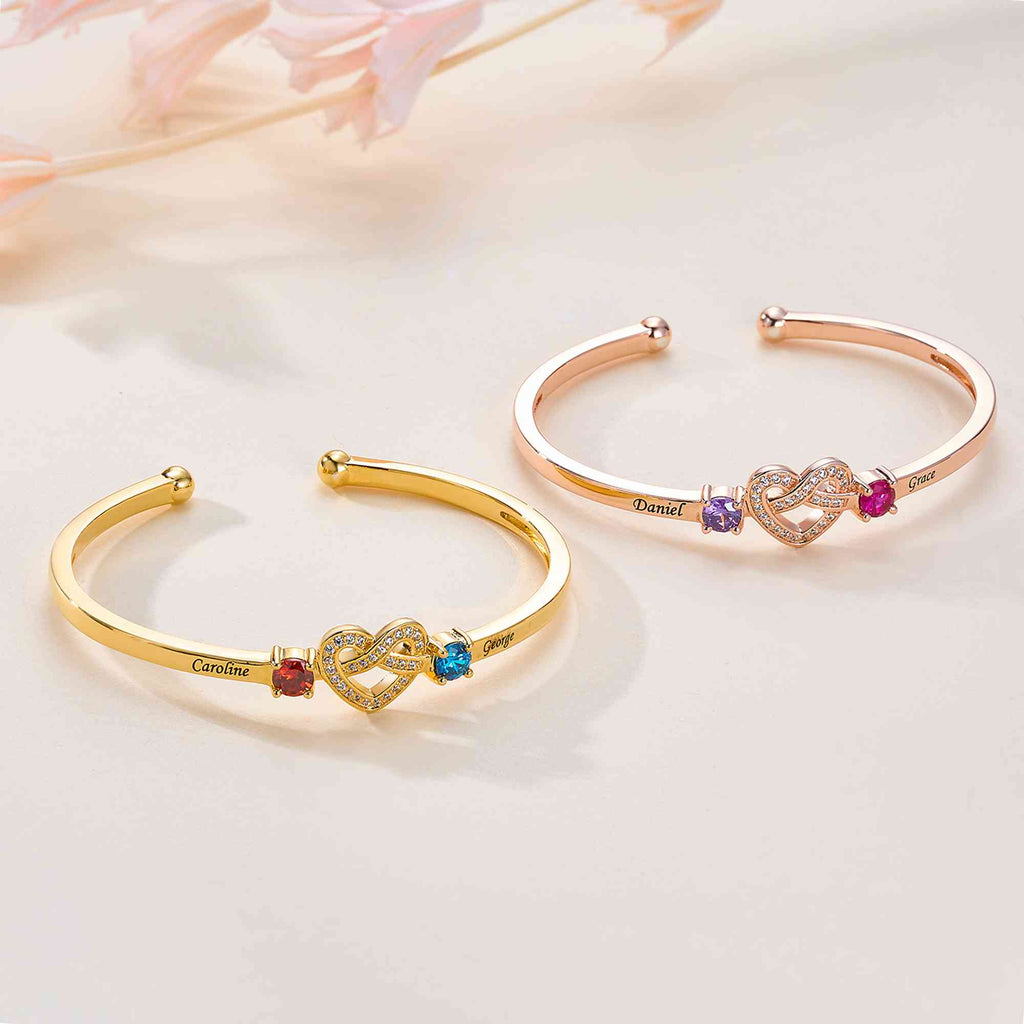 Love Knot Bangle with Birthstones