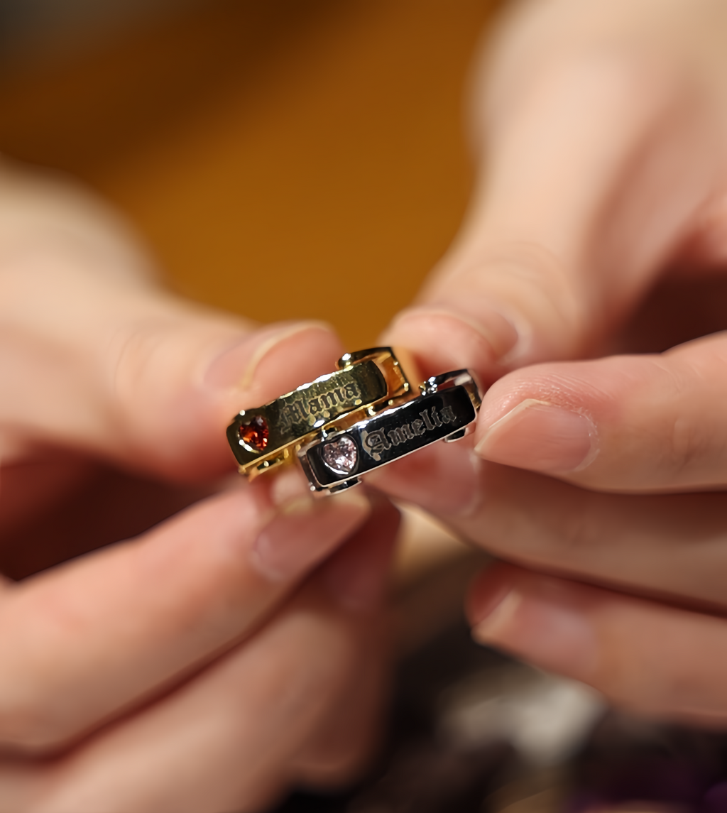 Personalized Birthstone Message Ring