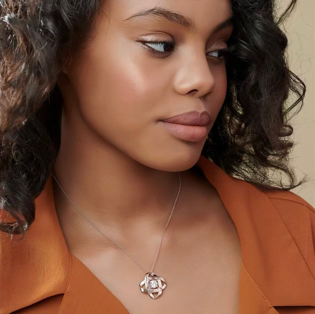 Love Knot  Birthstone  Necklace