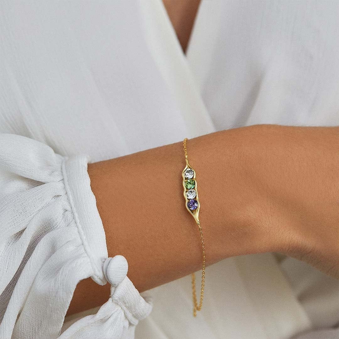 Peas in a Pod Birthstone Bracelets