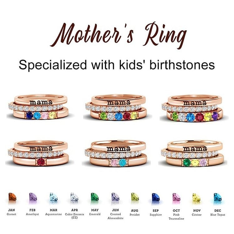 Personalized Family Birthstone Ring