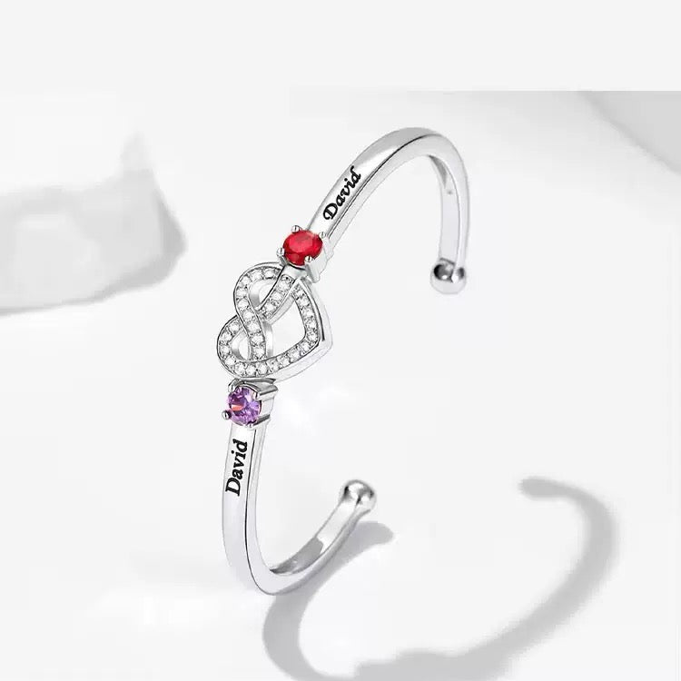 Love Knot Bangle with Birthstones