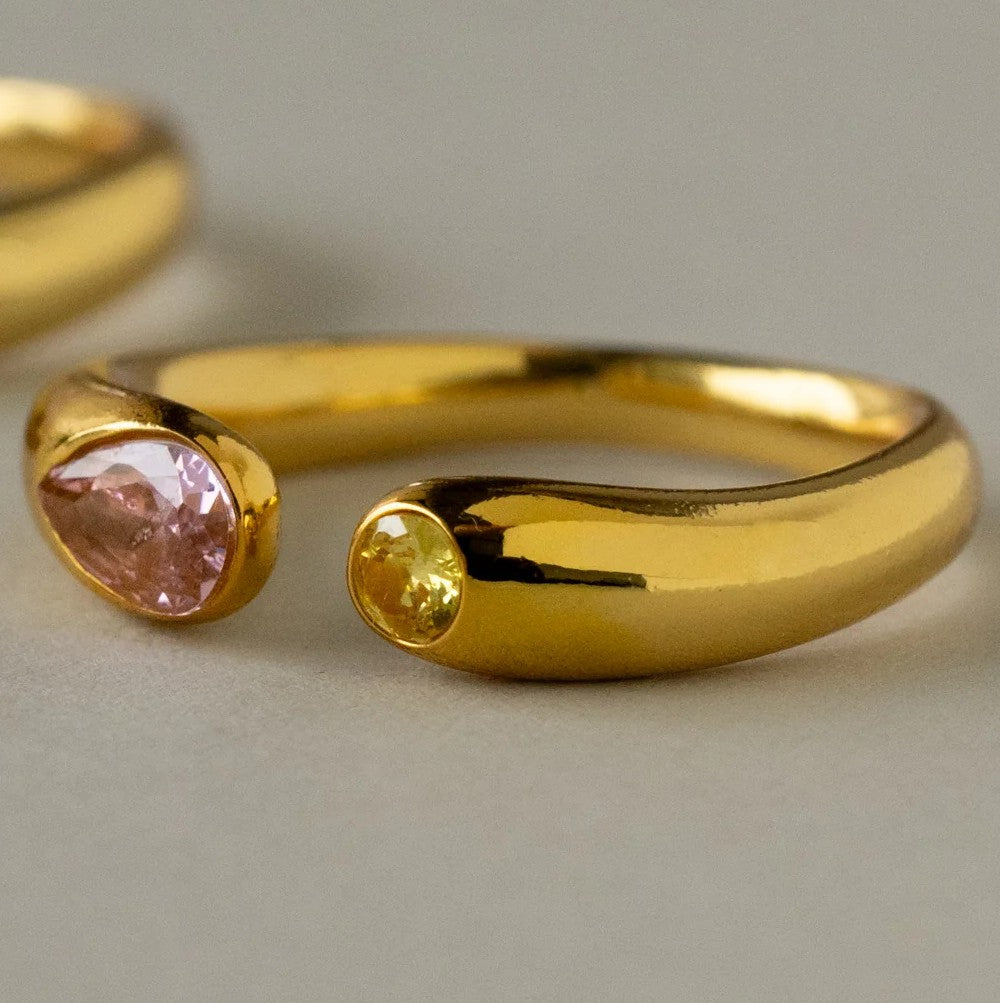 Toi et Moi  Couple Birthstone Ring