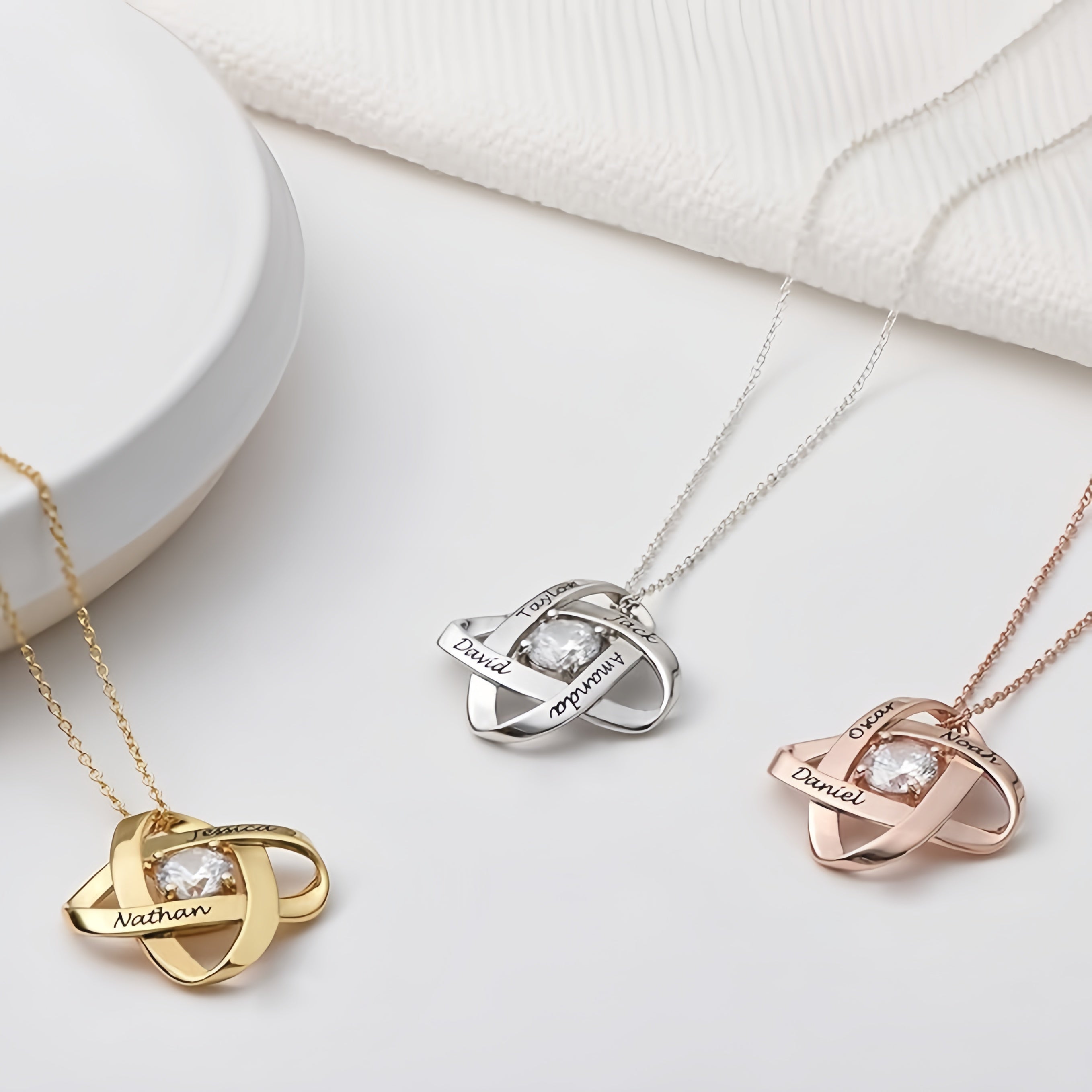 Love Knot  Birthstone  Necklace