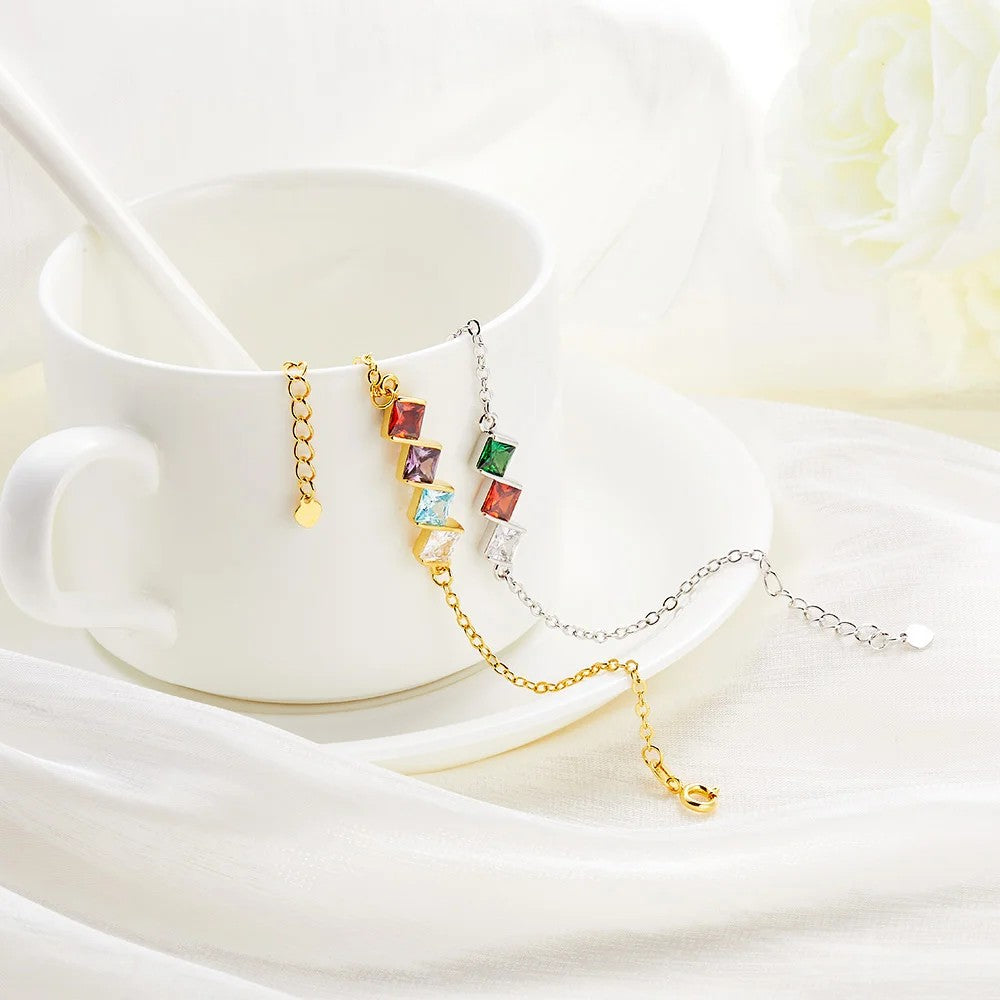Personalized Family Birthstones Bracelet