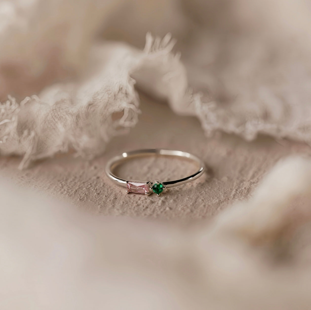 Toi et Moi Baguette Birthstone Ring