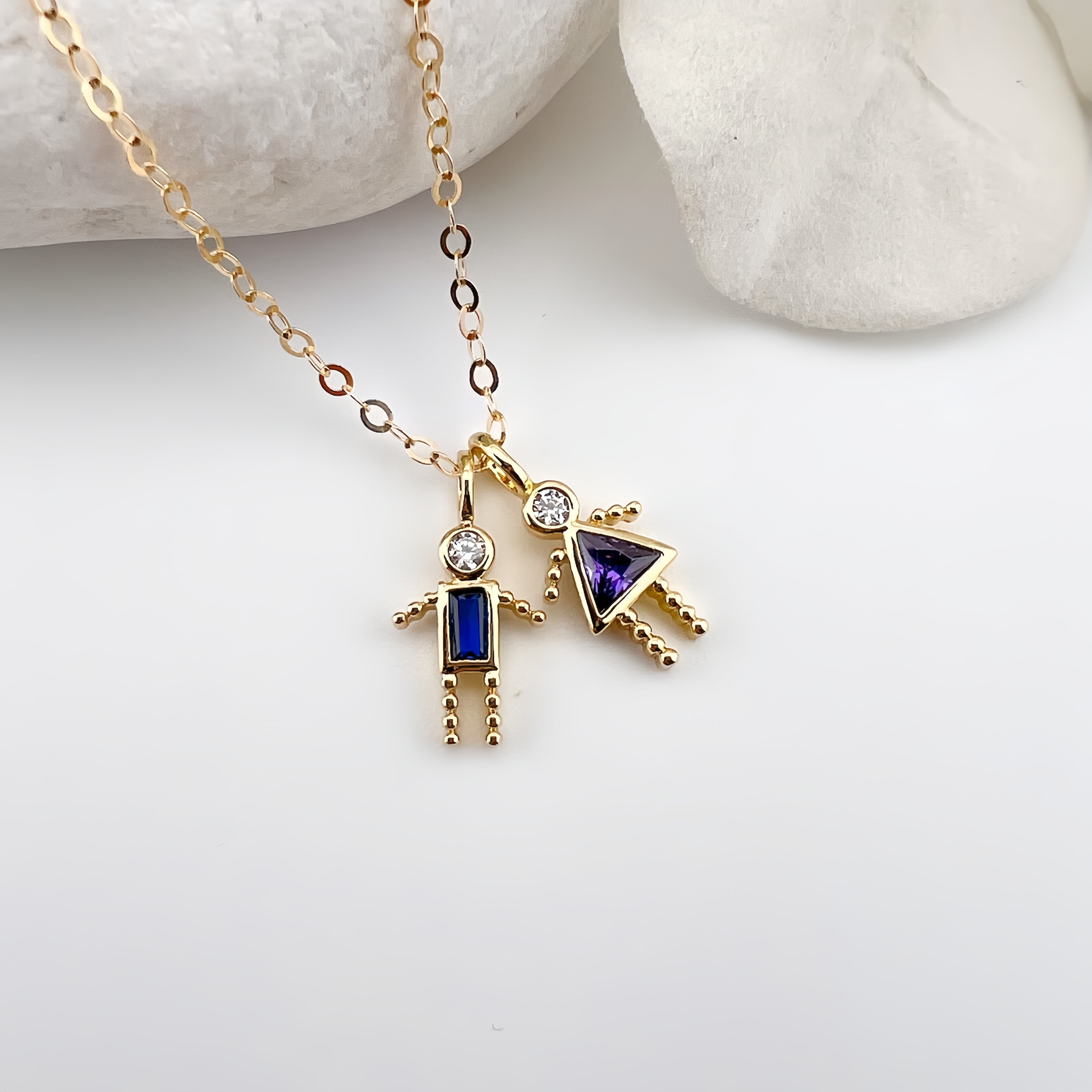Kid Birthstone Necklace For Mom