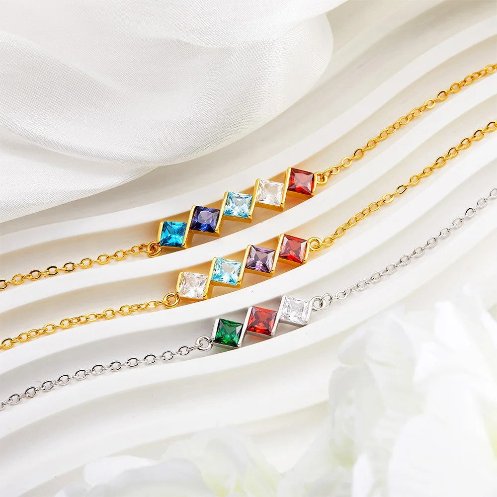 Personalized Family Birthstones Bracelet