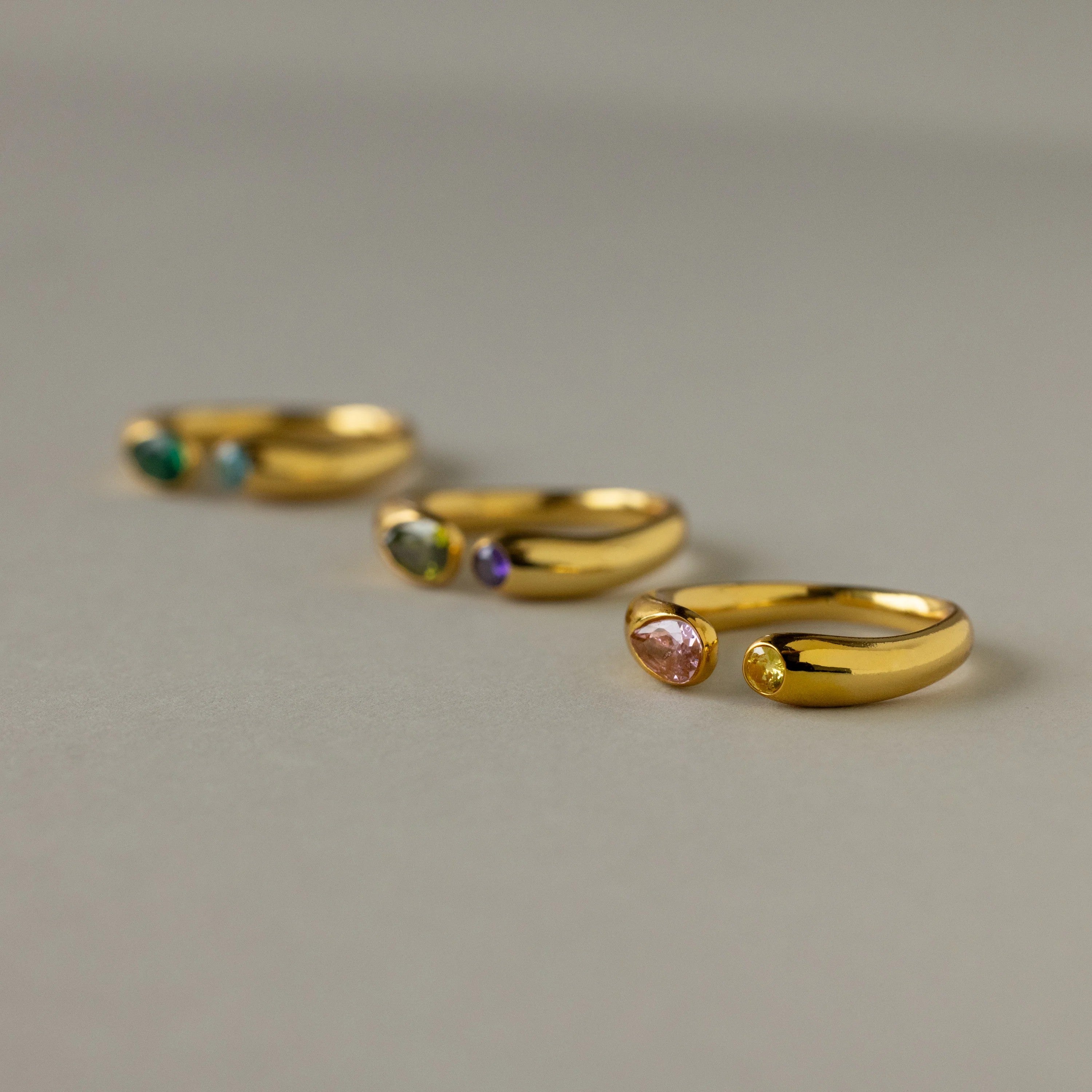 Toi et Moi  Couple Birthstone Ring
