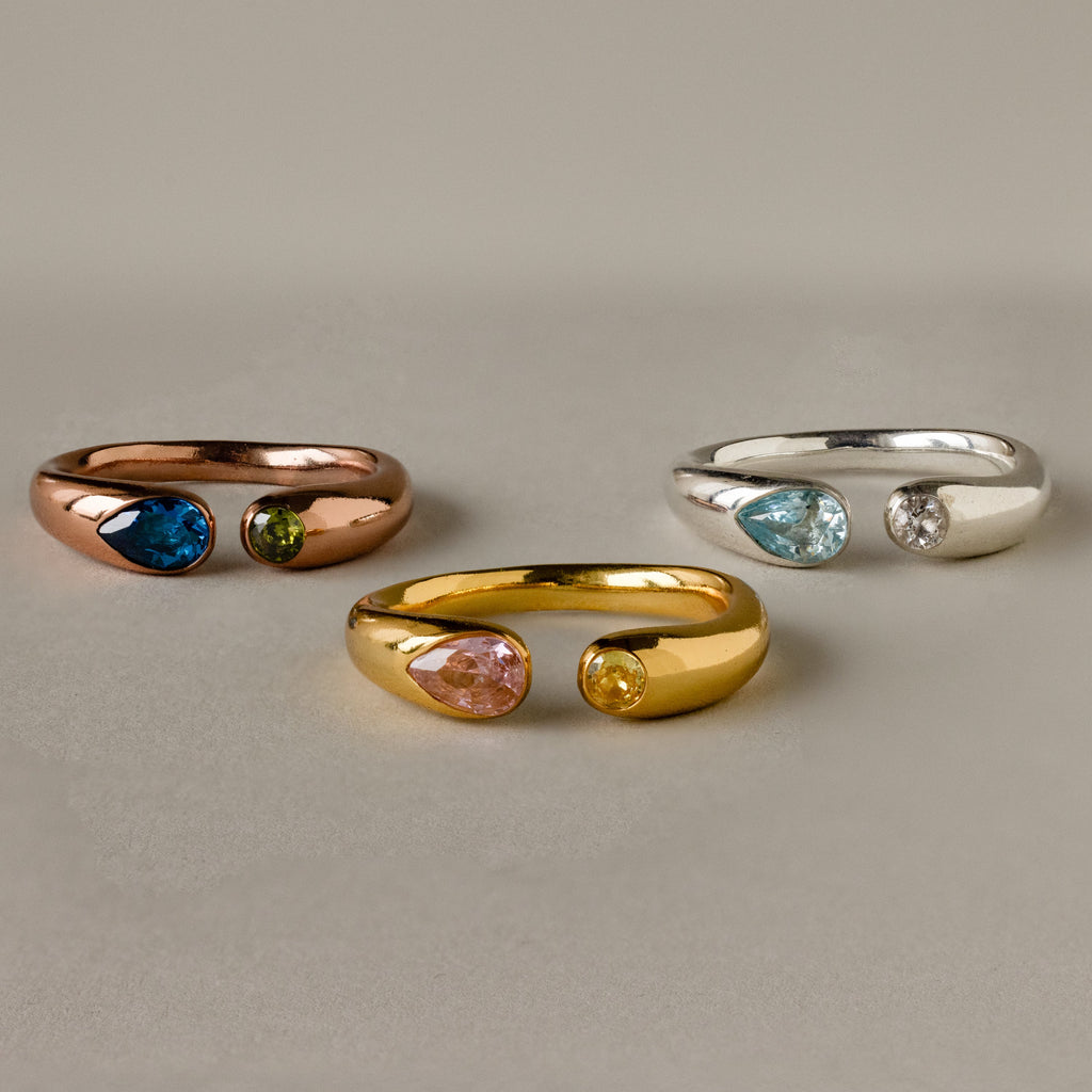 Toi et Moi  Couple Birthstone Ring