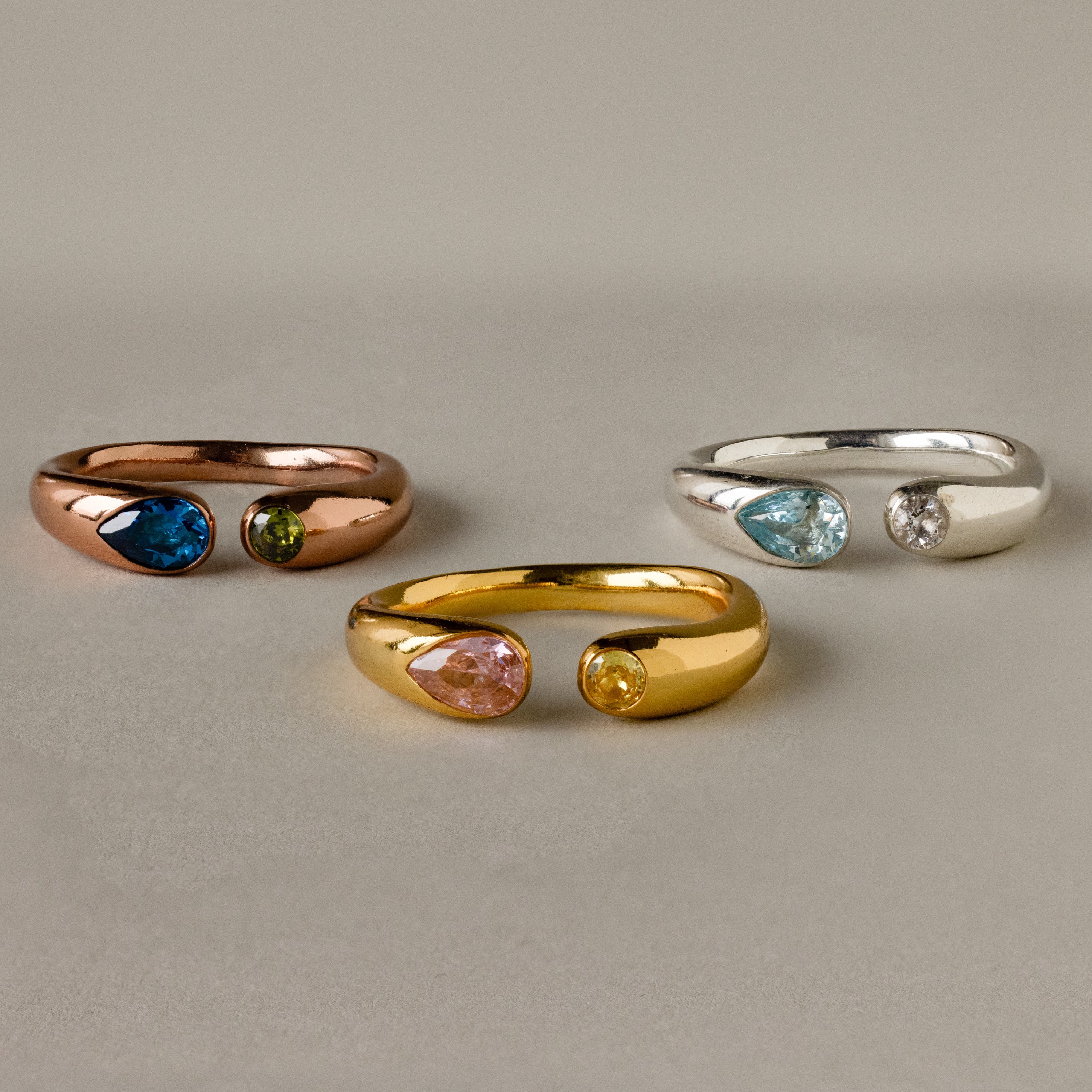 Toi et Moi  Couple Birthstone Ring