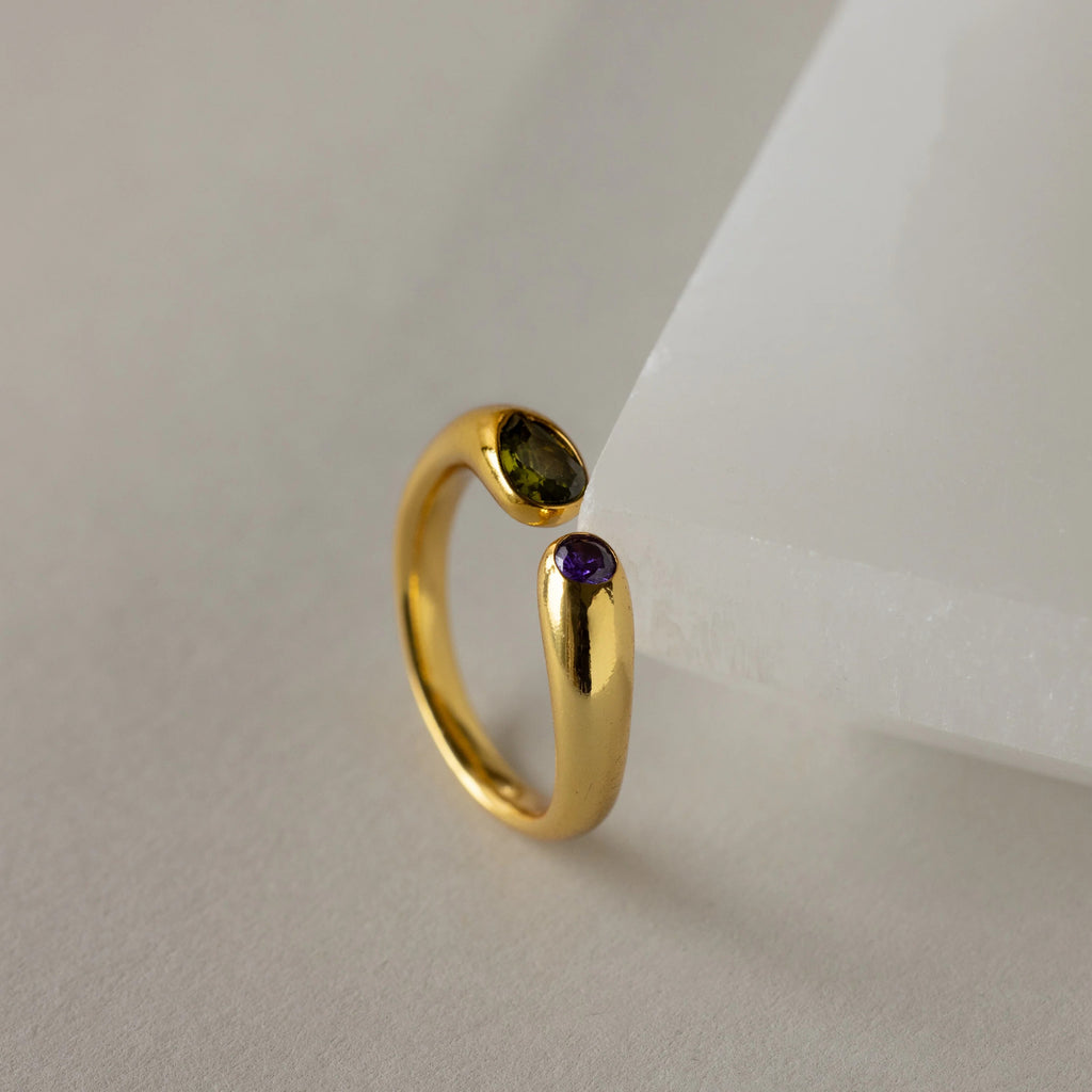 Toi et Moi  Couple Birthstone Ring
