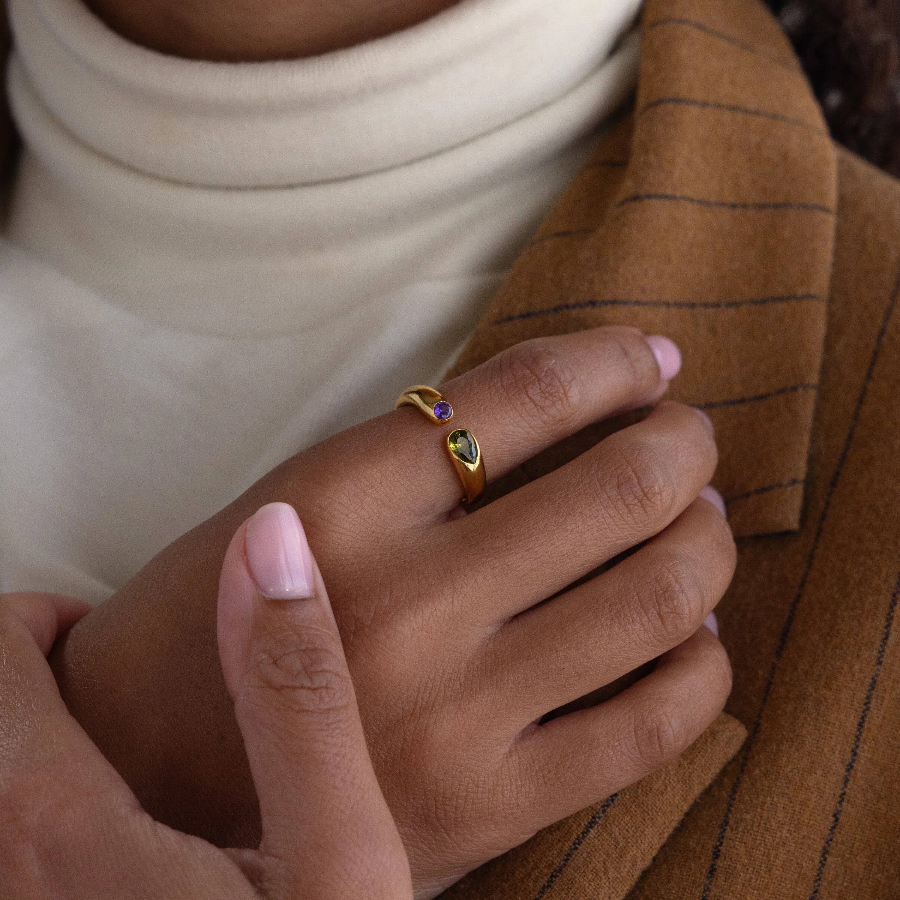 Toi et Moi  Couple Birthstone Ring