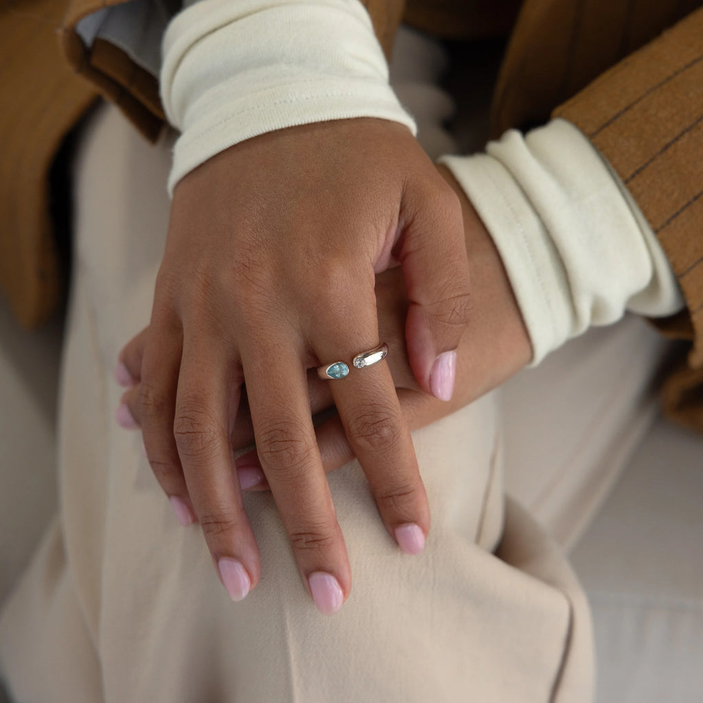 Toi et Moi  Couple Birthstone Ring