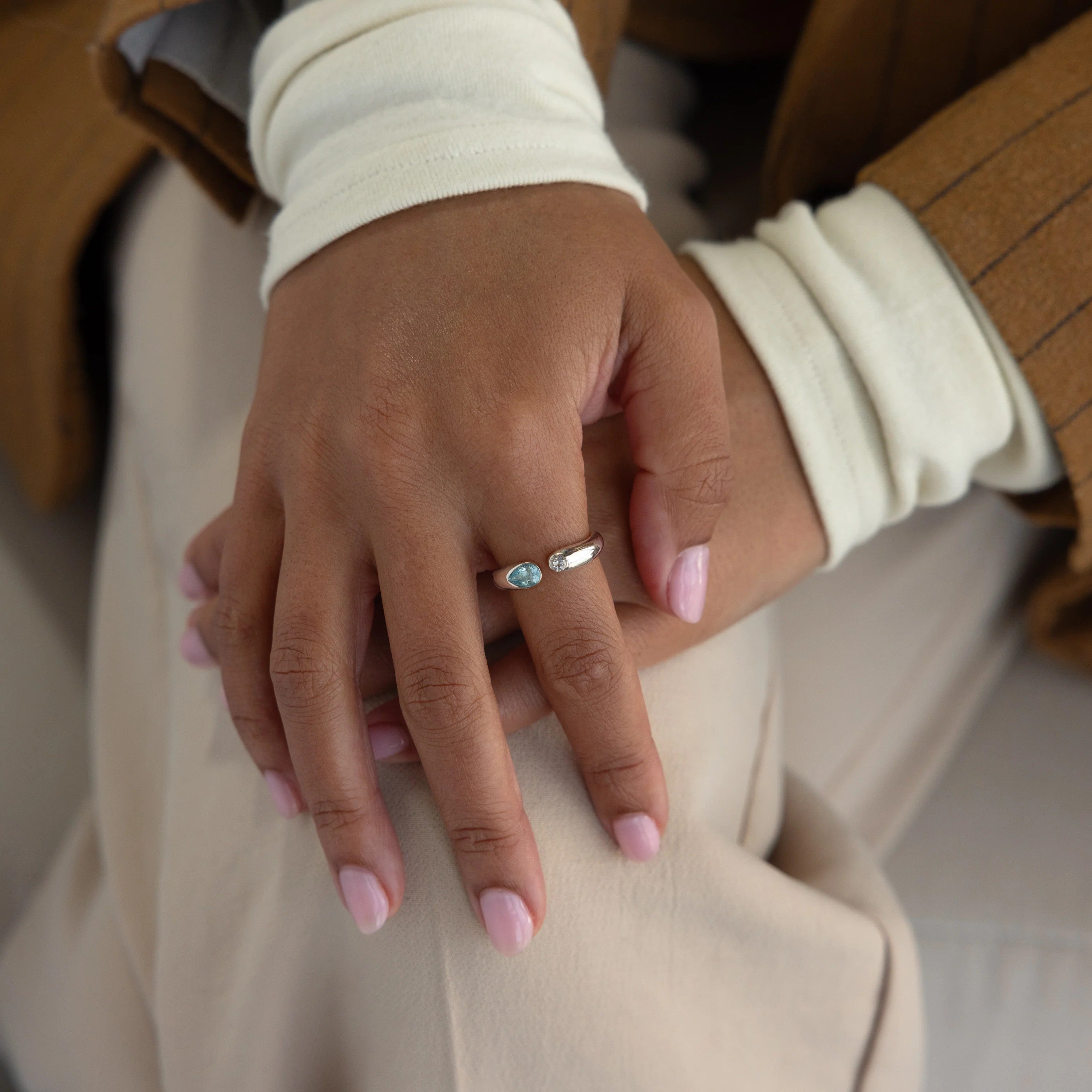 Toi et Moi  Couple Birthstone Ring