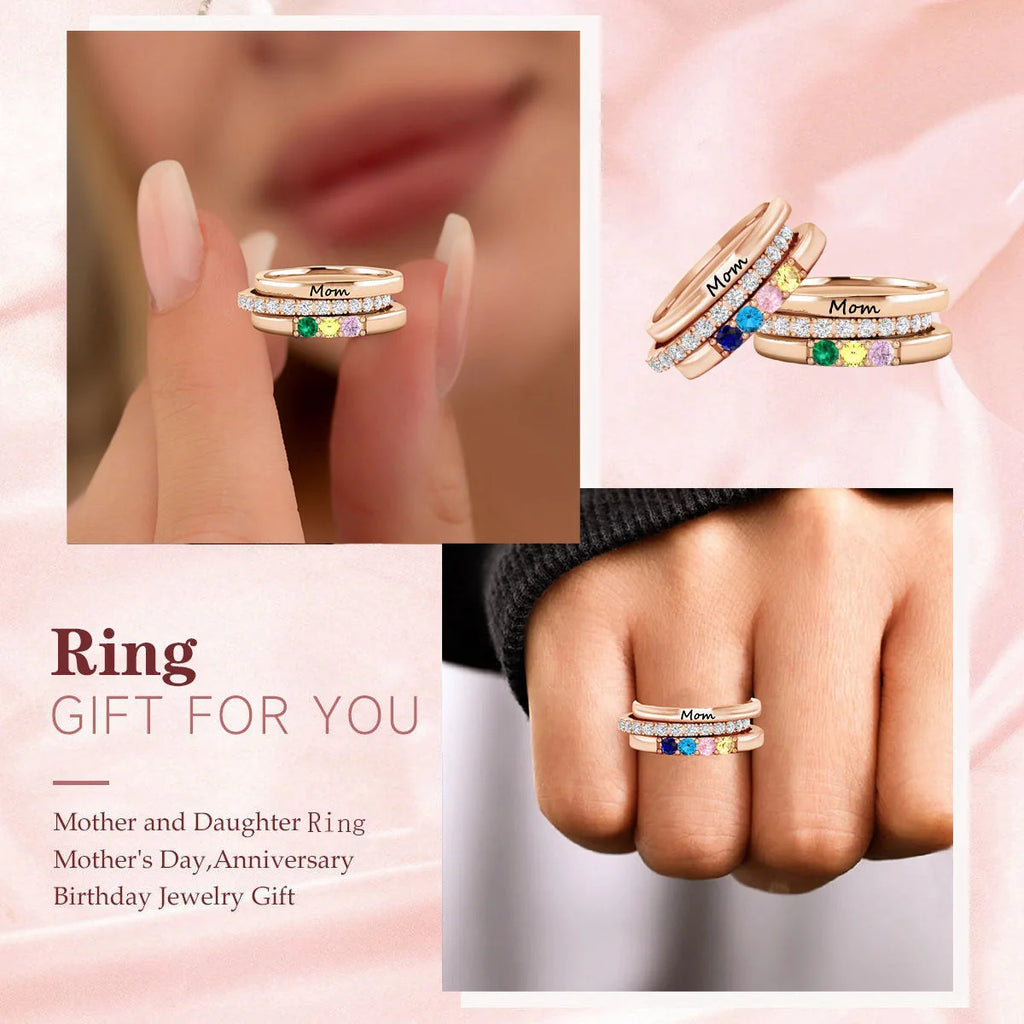 Personalized Family Birthstone Ring