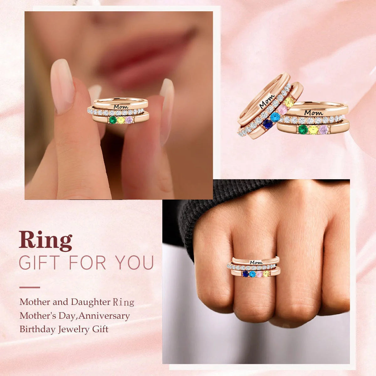 Personalized Family Birthstone Ring