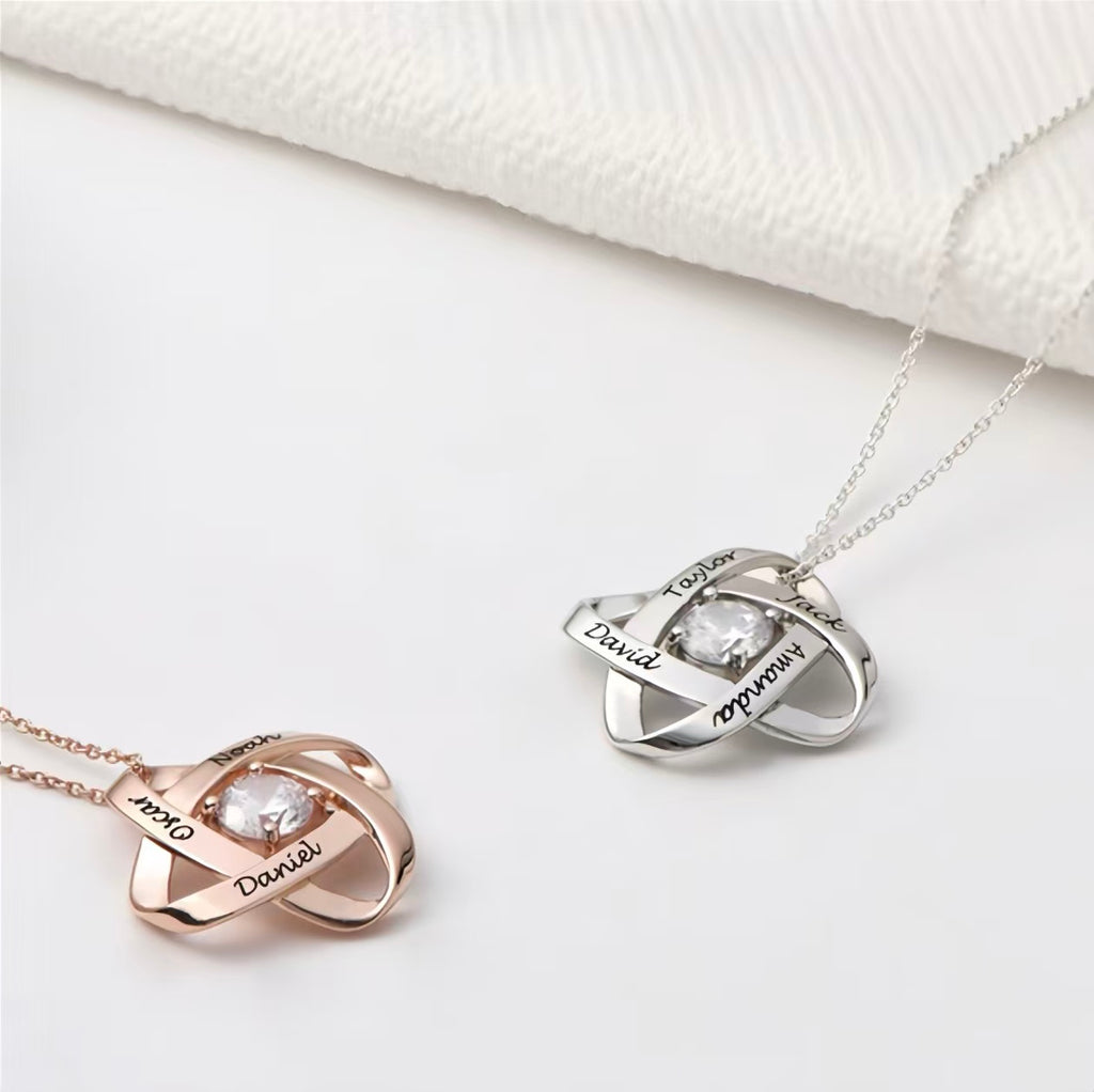 Love Knot  Birthstone  Necklace