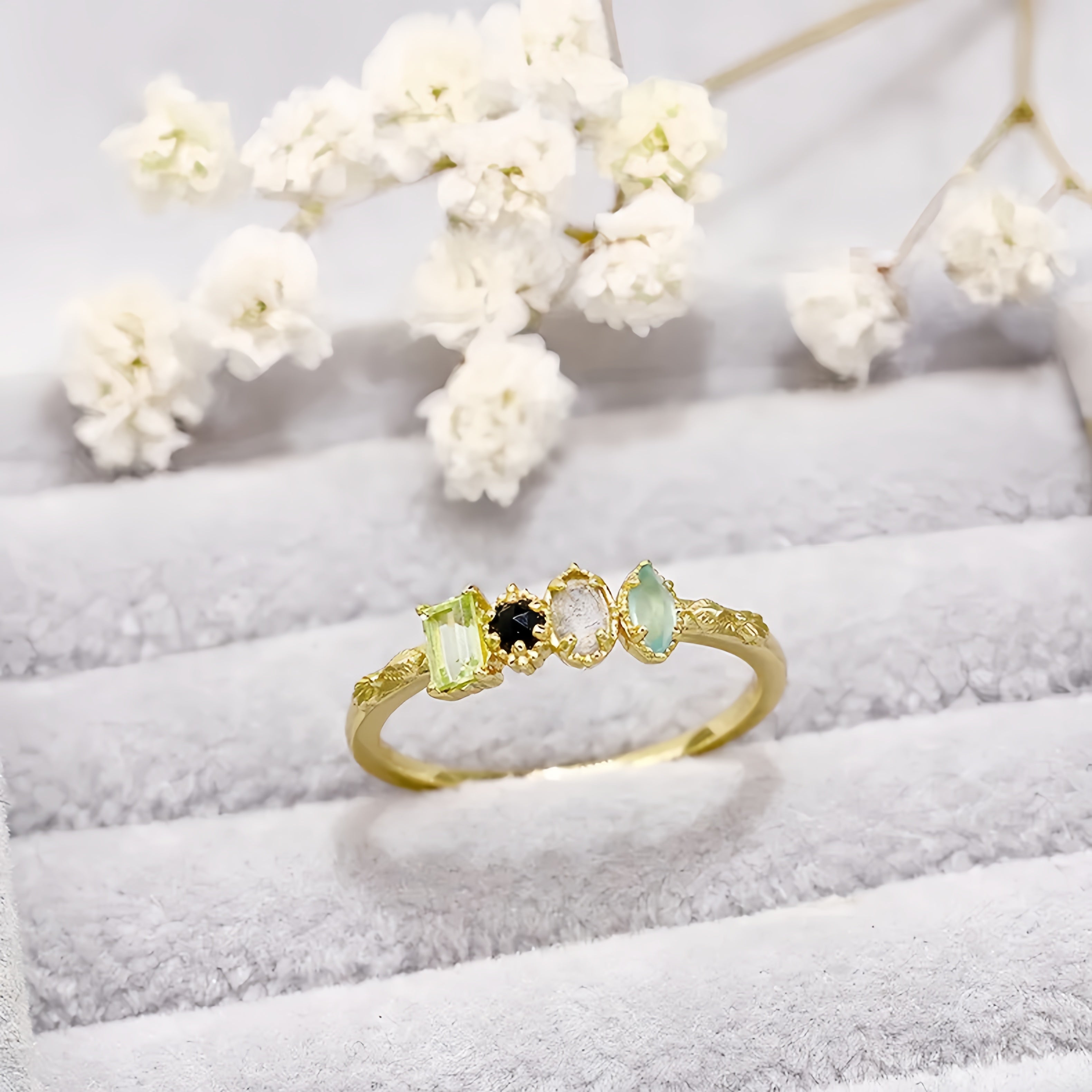 Milgrain Birthstone Ring