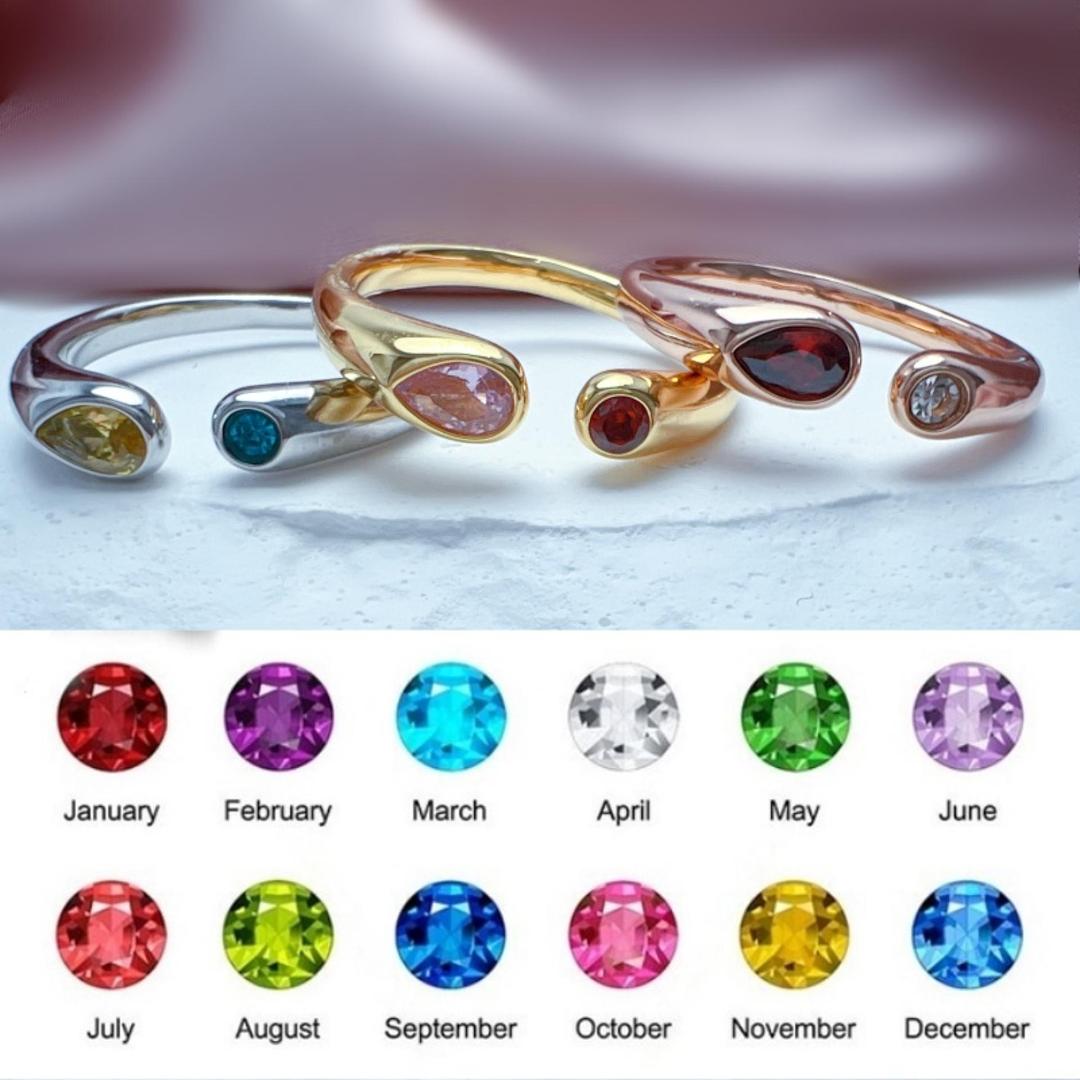 Toi et Moi  Couple Birthstone Ring