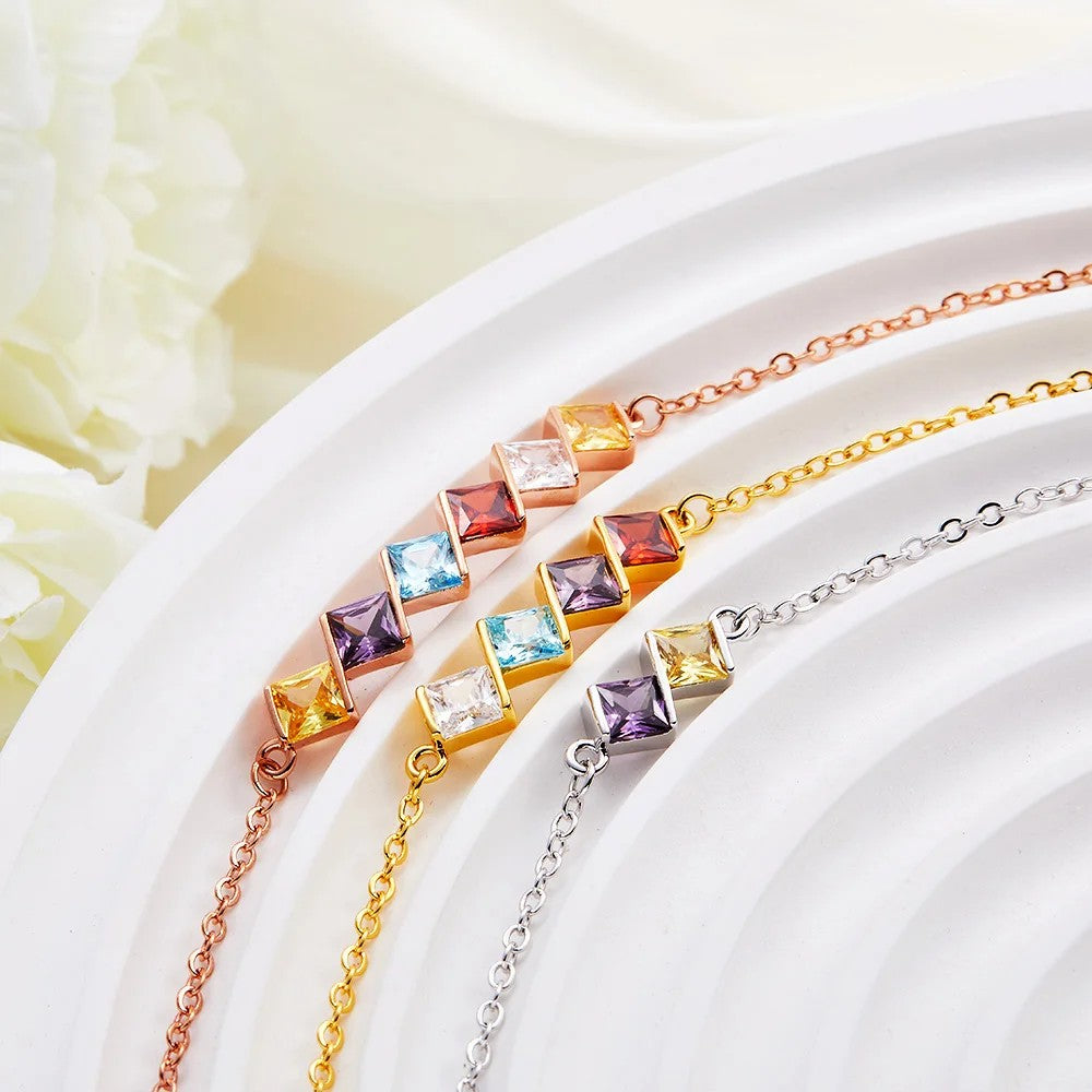 Personalized Family Birthstones Bracelet