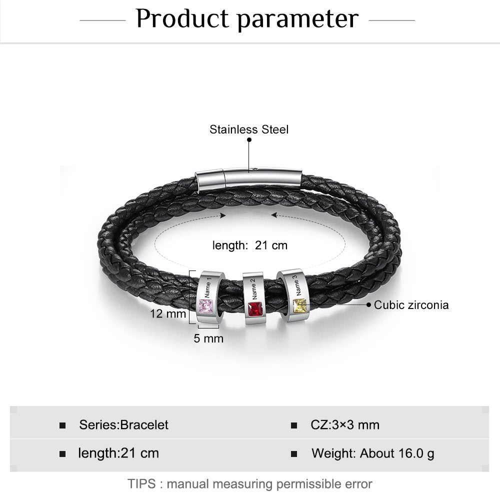 Personalized birthstone bracelet