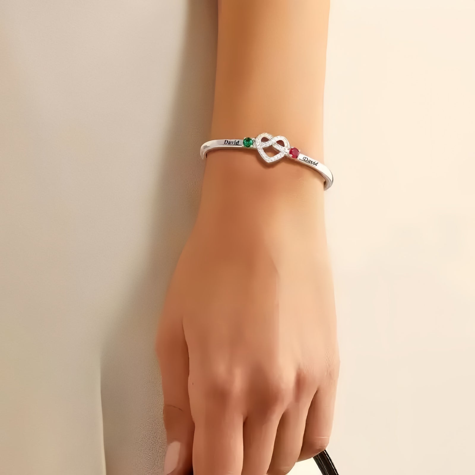 Love Knot Bangle with Birthstones