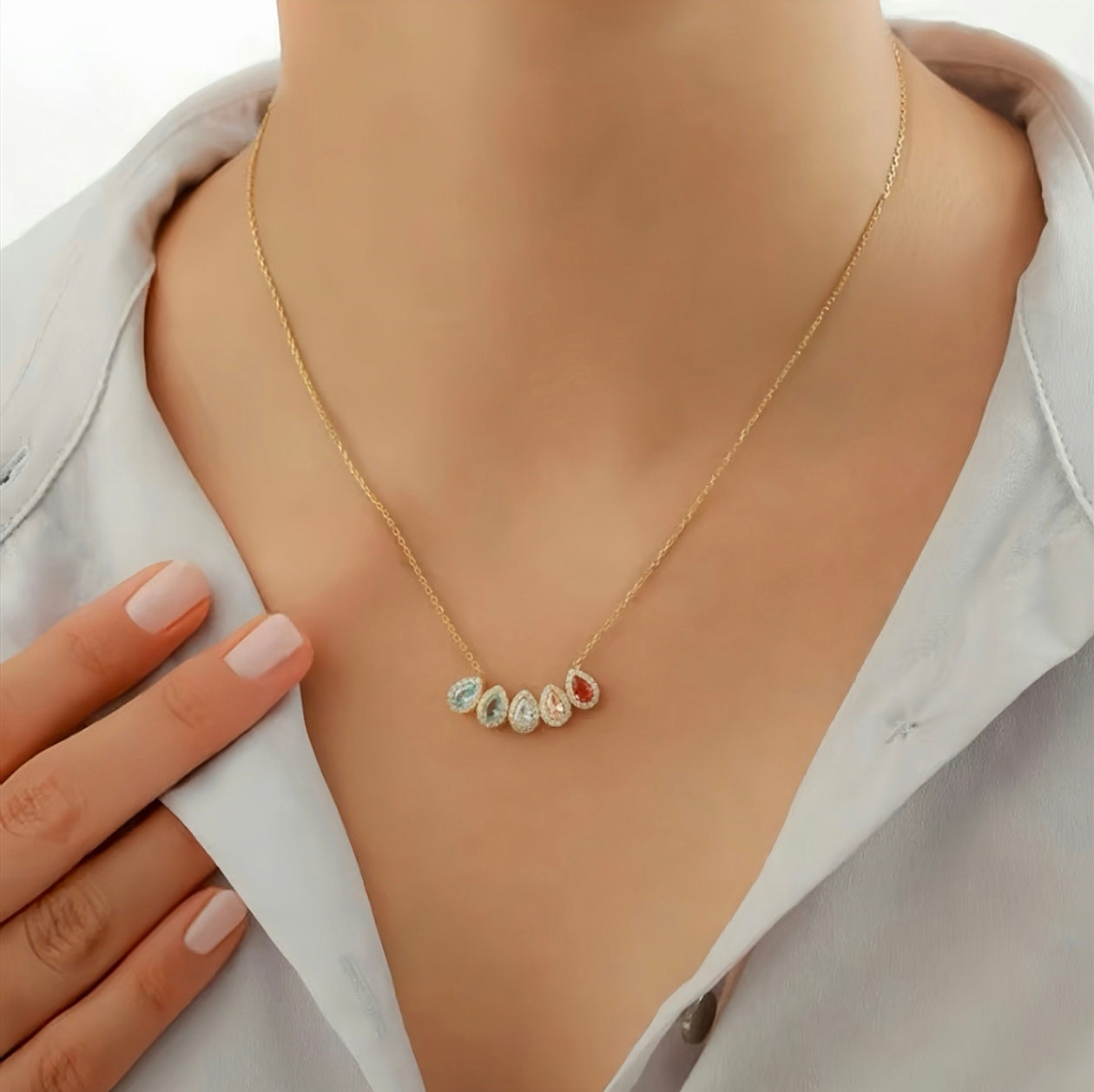 Marquise Birthstone Necklace