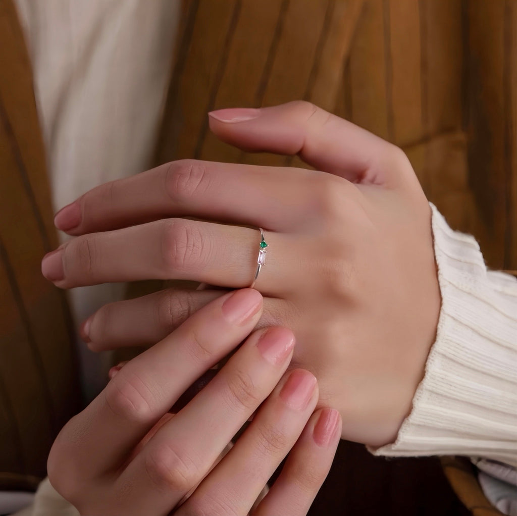 Toi et Moi Baguette Birthstone Ring