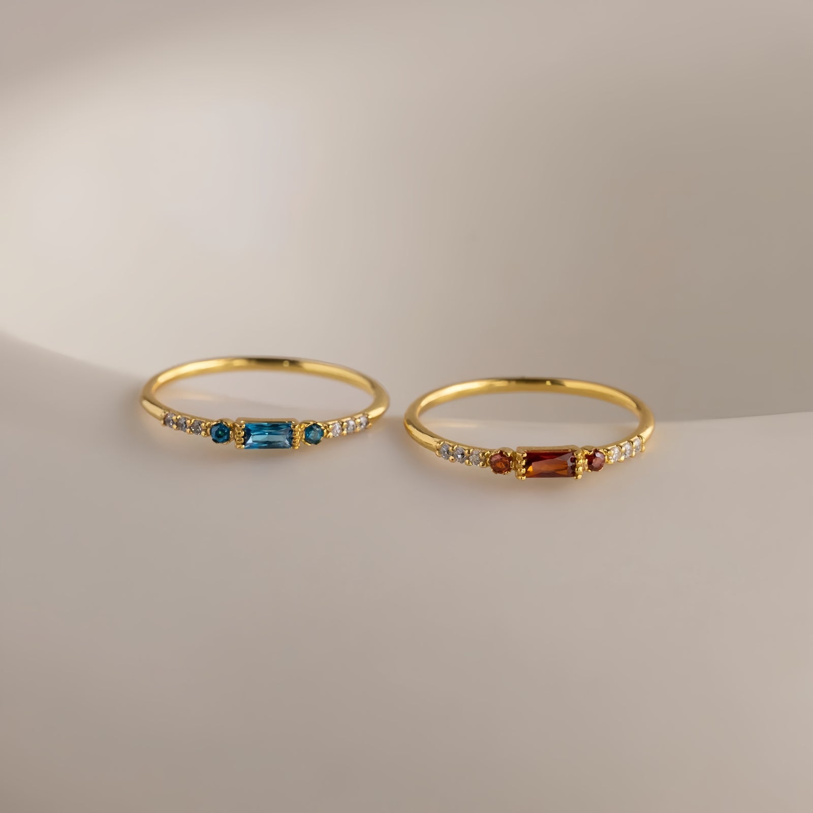 Pave Birthstone Baguette Ring