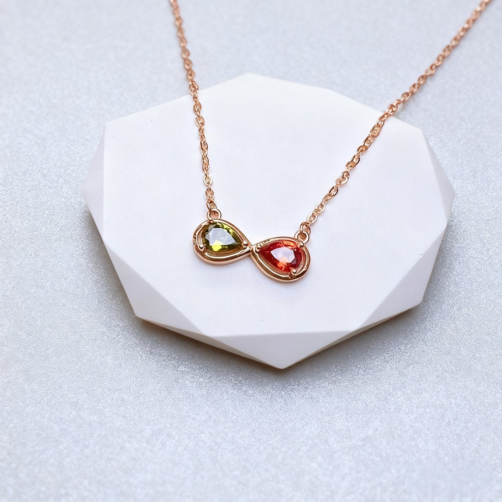 Infinity Necklace with Double Birthstones
