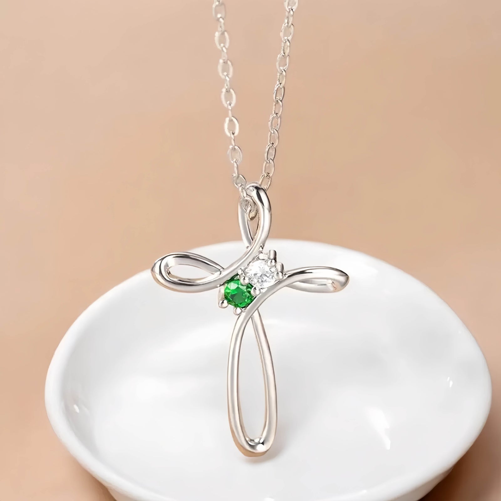 Family Birthstone Cross Necklace