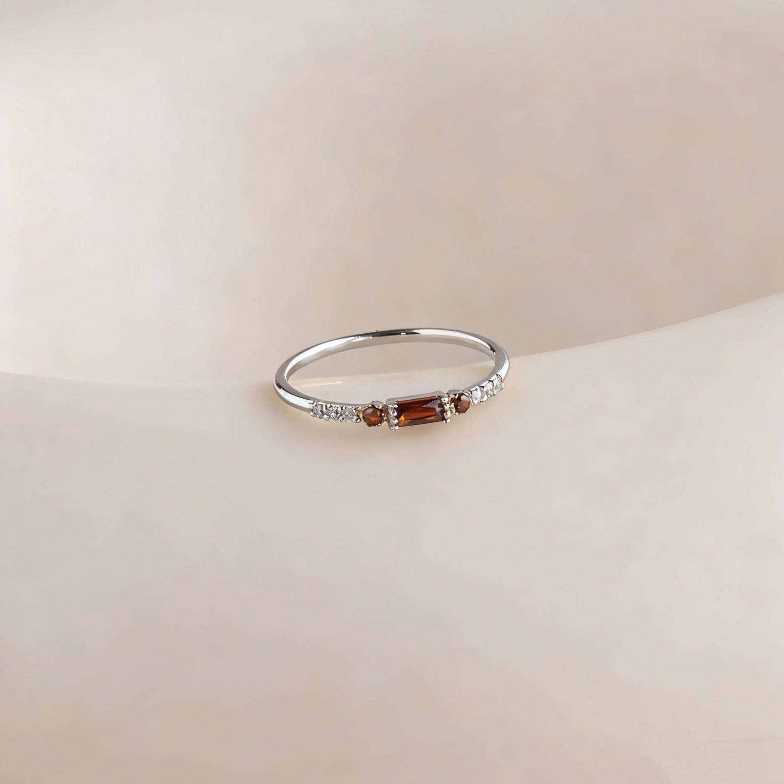 Pave Birthstone Baguette Ring