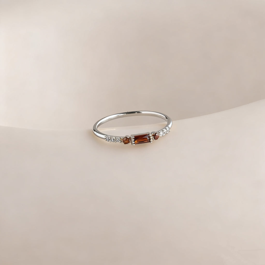 Pave Birthstone Baguette Ring