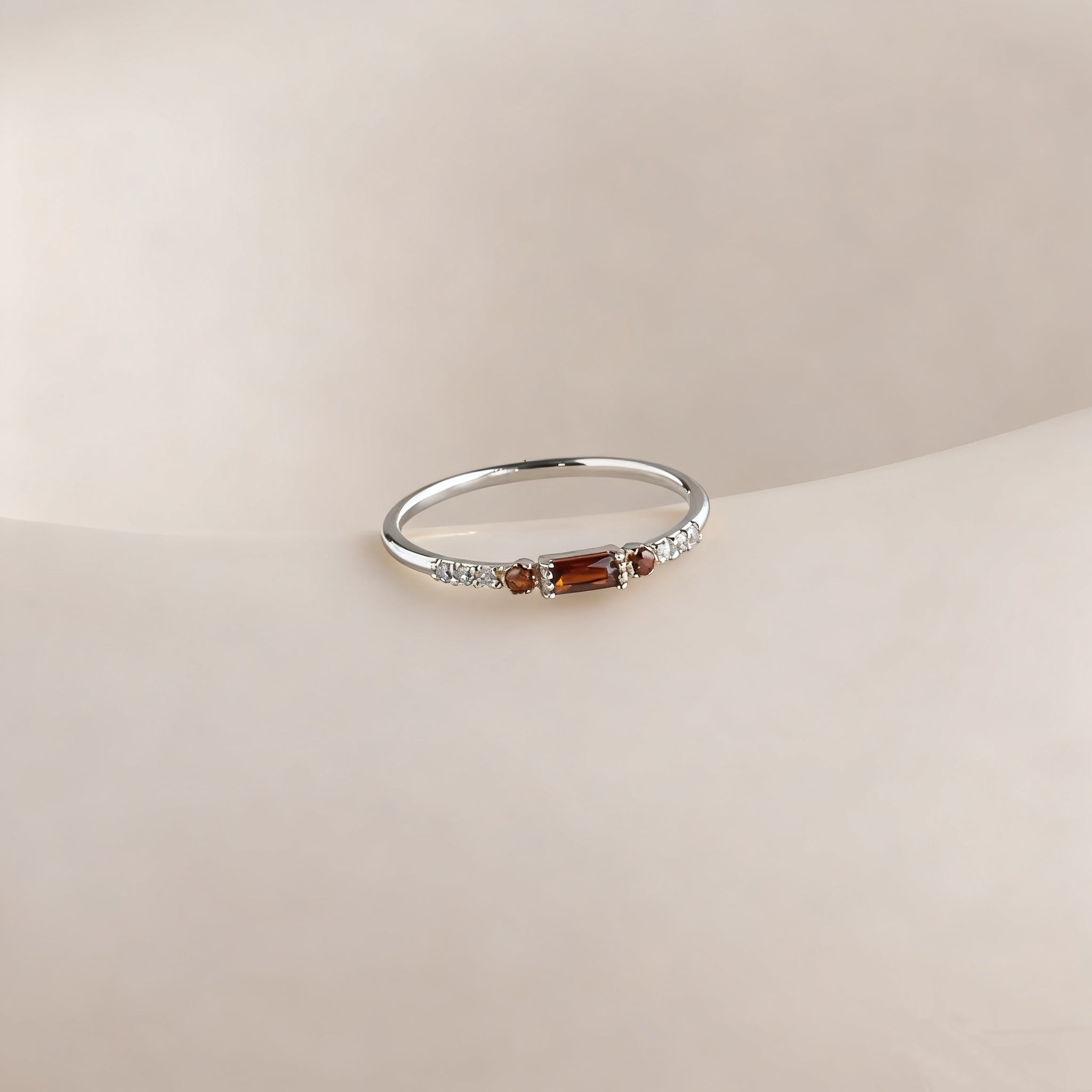 Pave Birthstone Baguette Ring