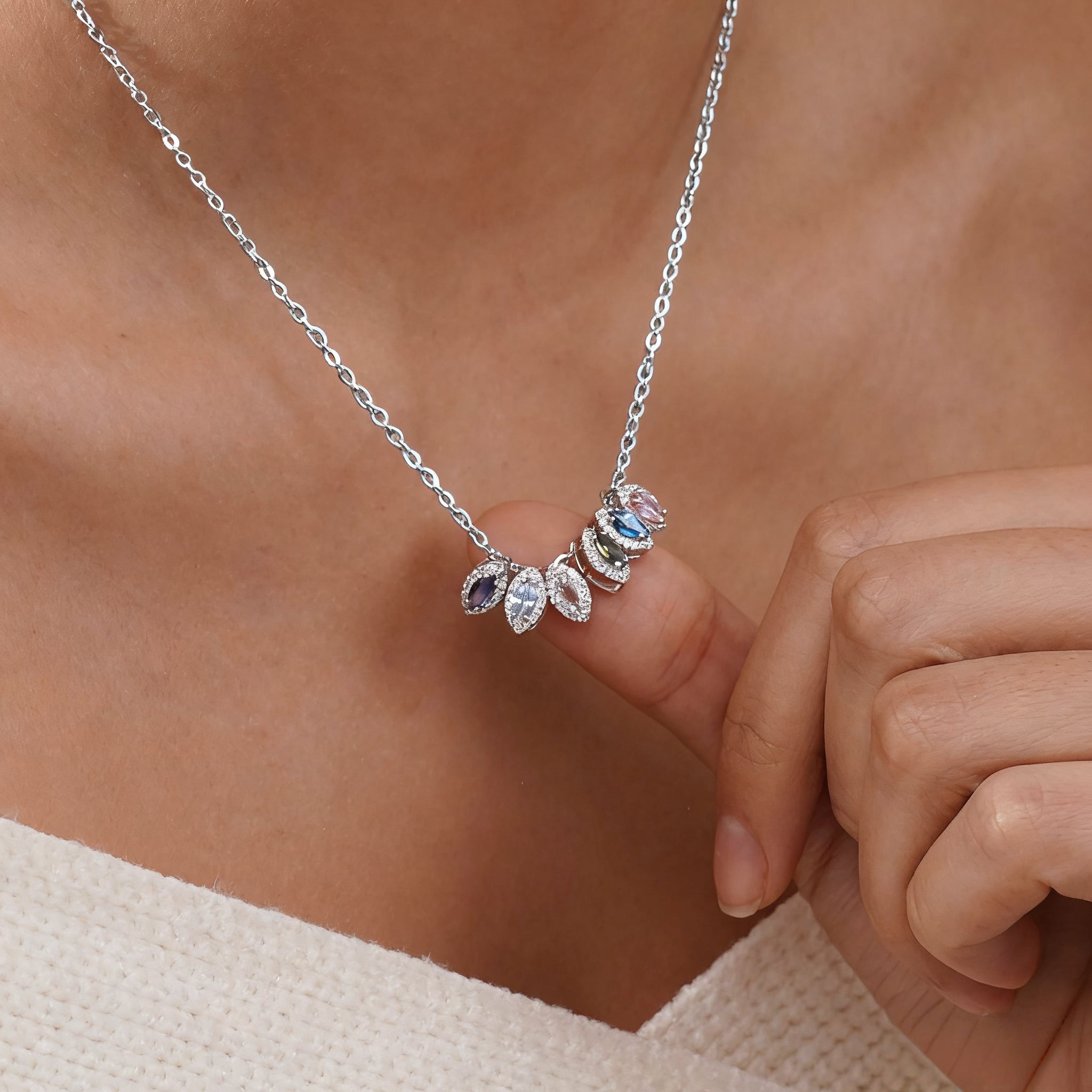Marquise Birthstone Necklace