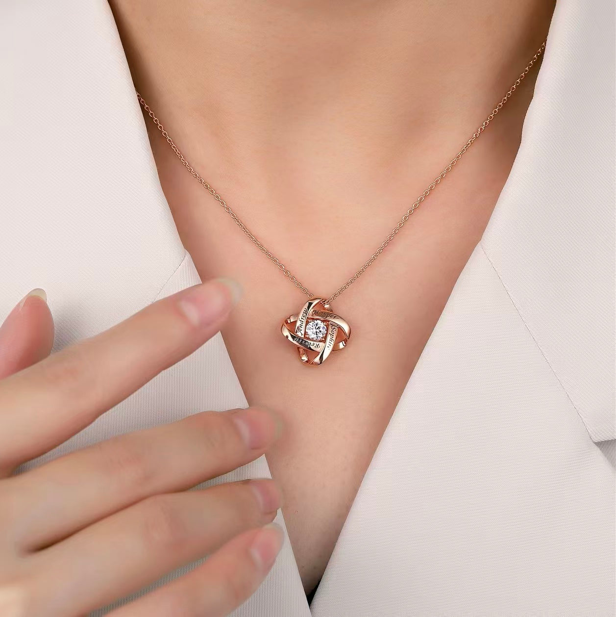 Love Knot  Birthstone  Necklace