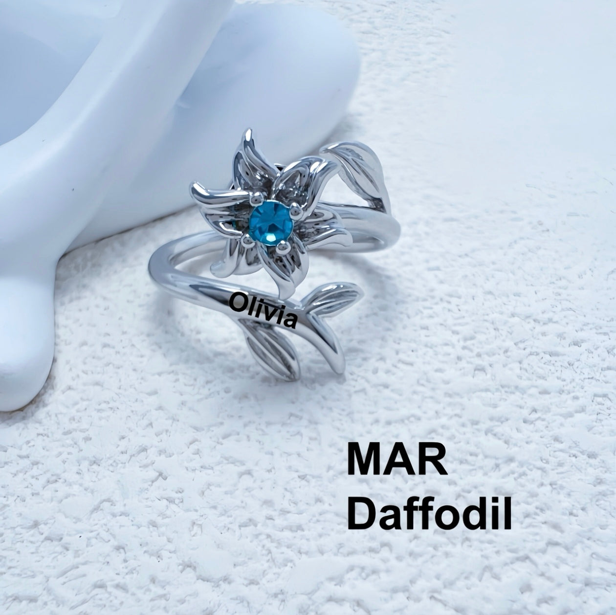 Rotating Birth Flower Ring