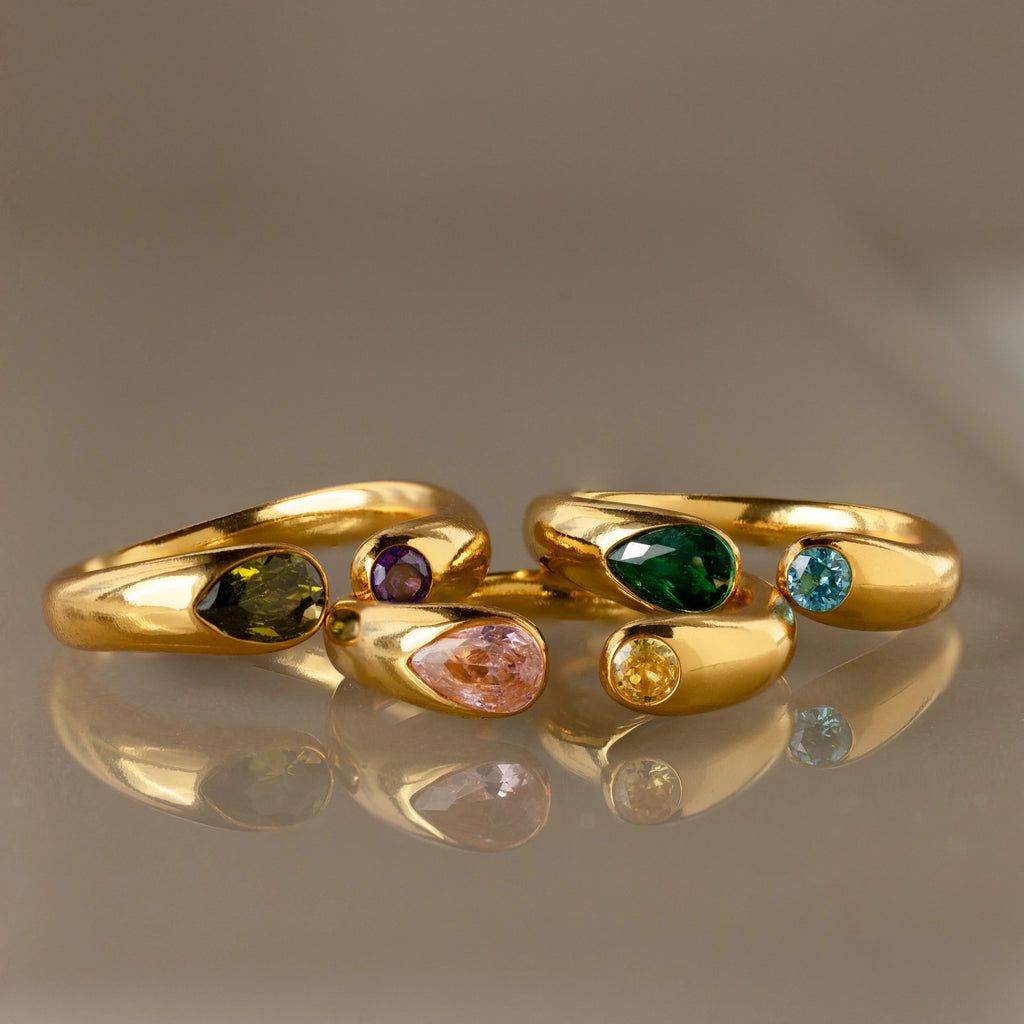 Toi et Moi  Couple Birthstone Ring