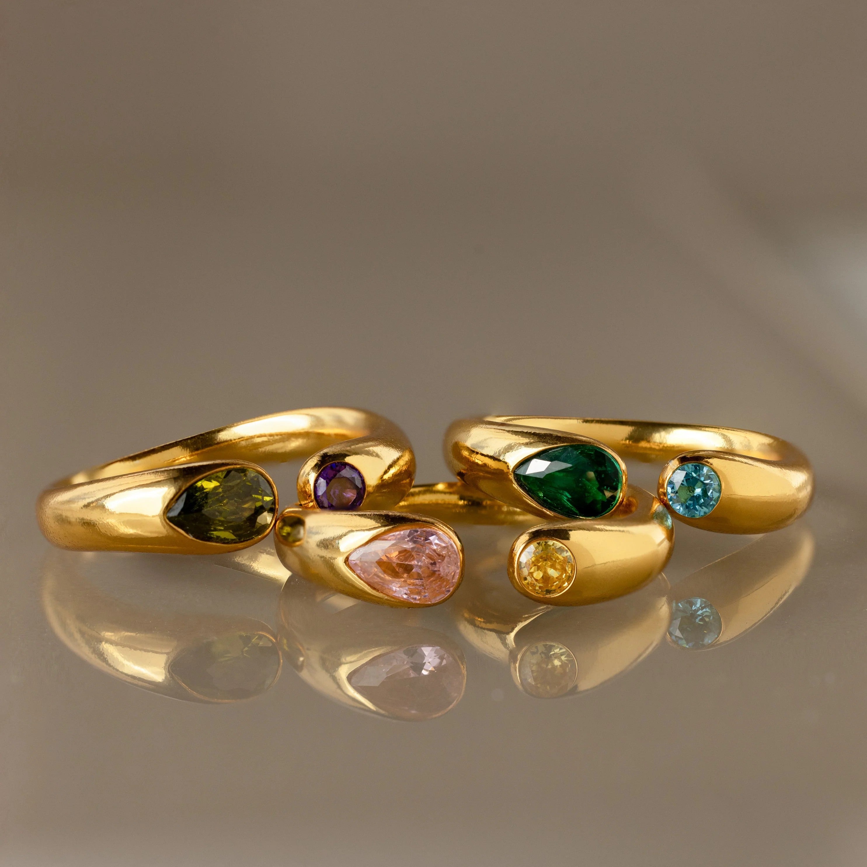 Toi et Moi  Couple Birthstone Ring