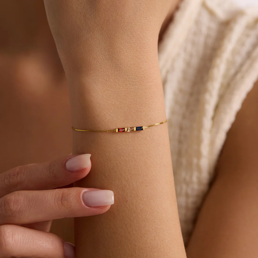 Baguette Birthstone Bracelet