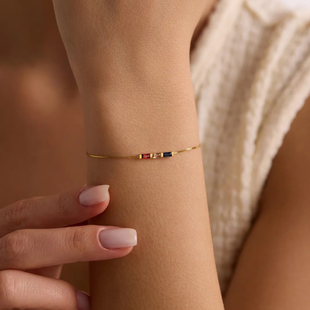 Baguette Birthstone Bracelet