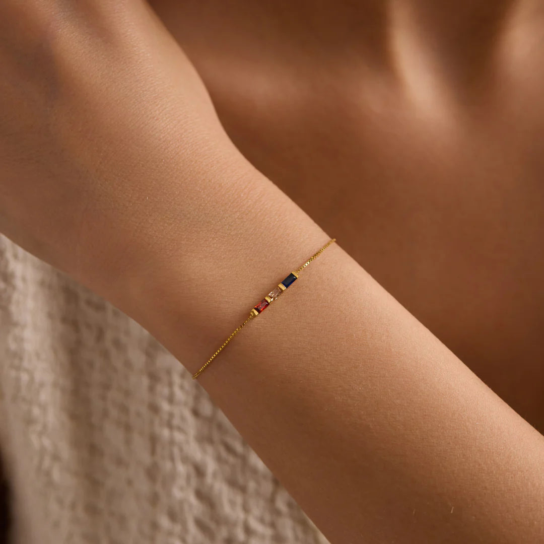 Baguette Birthstone Bracelet