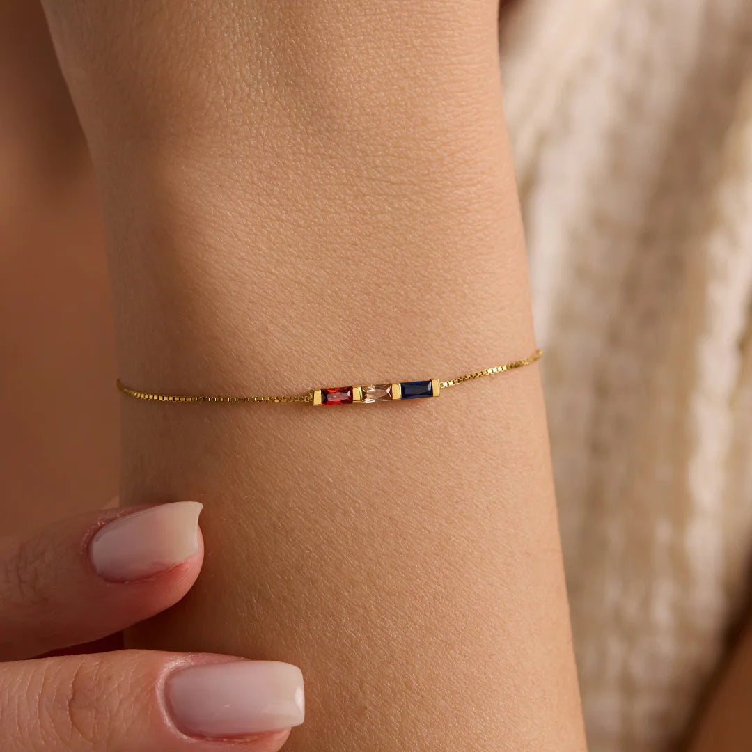 Baguette Birthstone Bracelet
