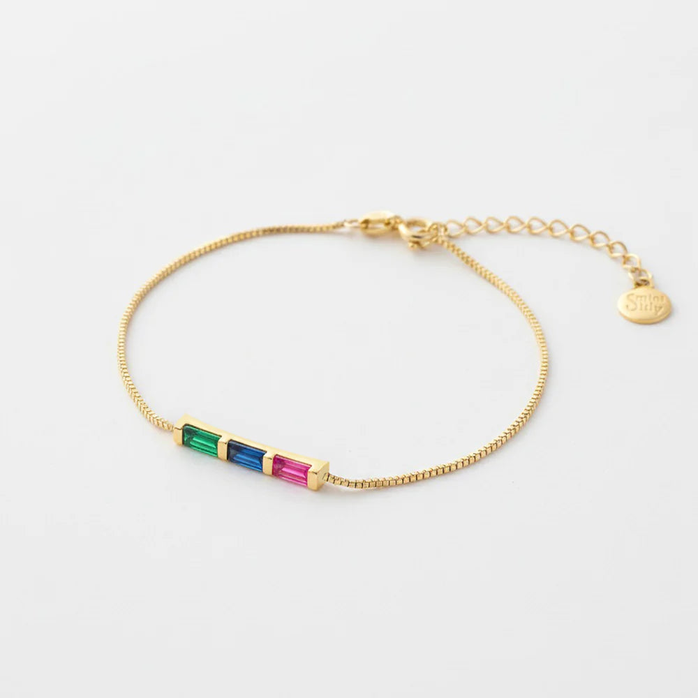 Baguette Birthstone Bracelet